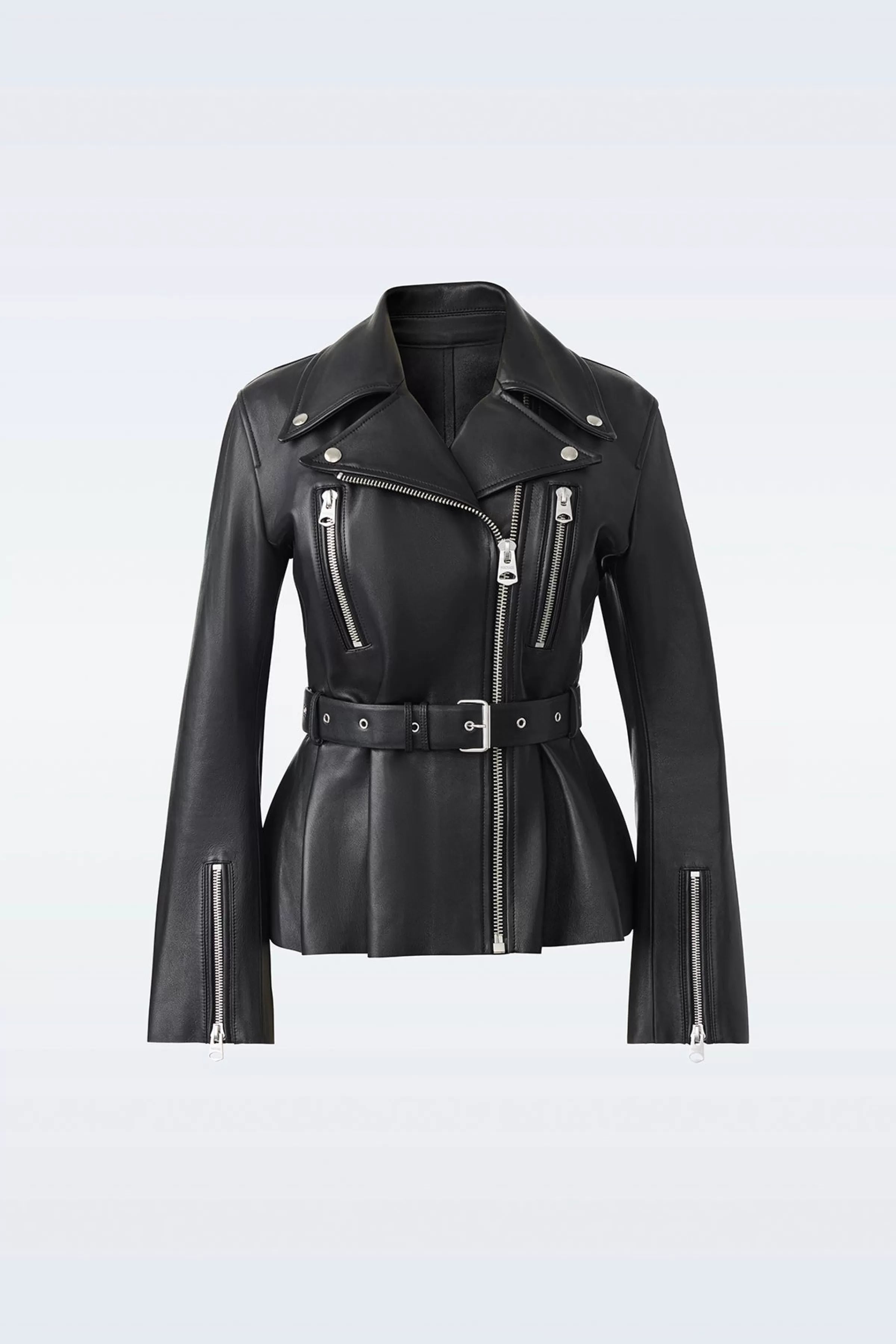 Abigail, Calfskin Biker Jacket With Peplum For Ladies | ® US | Mackage Outlet