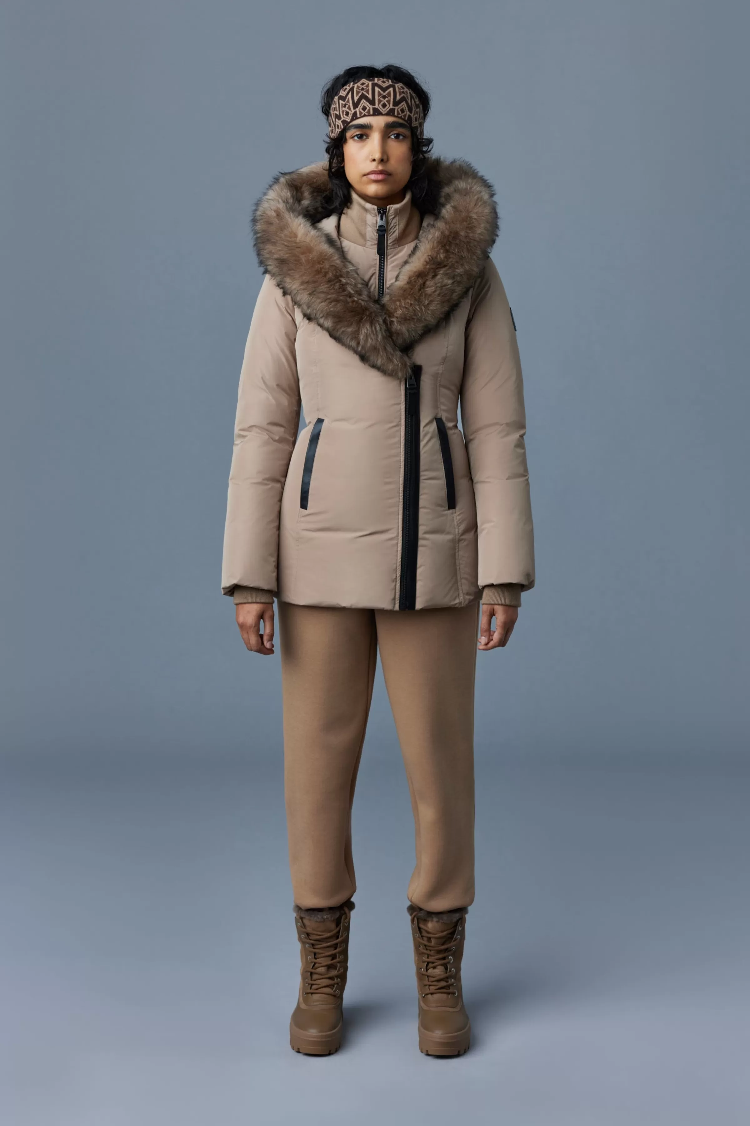 Adali, Down Coat With Sheepskin Signature Collar For Ladies | ® US | Mackage Discount