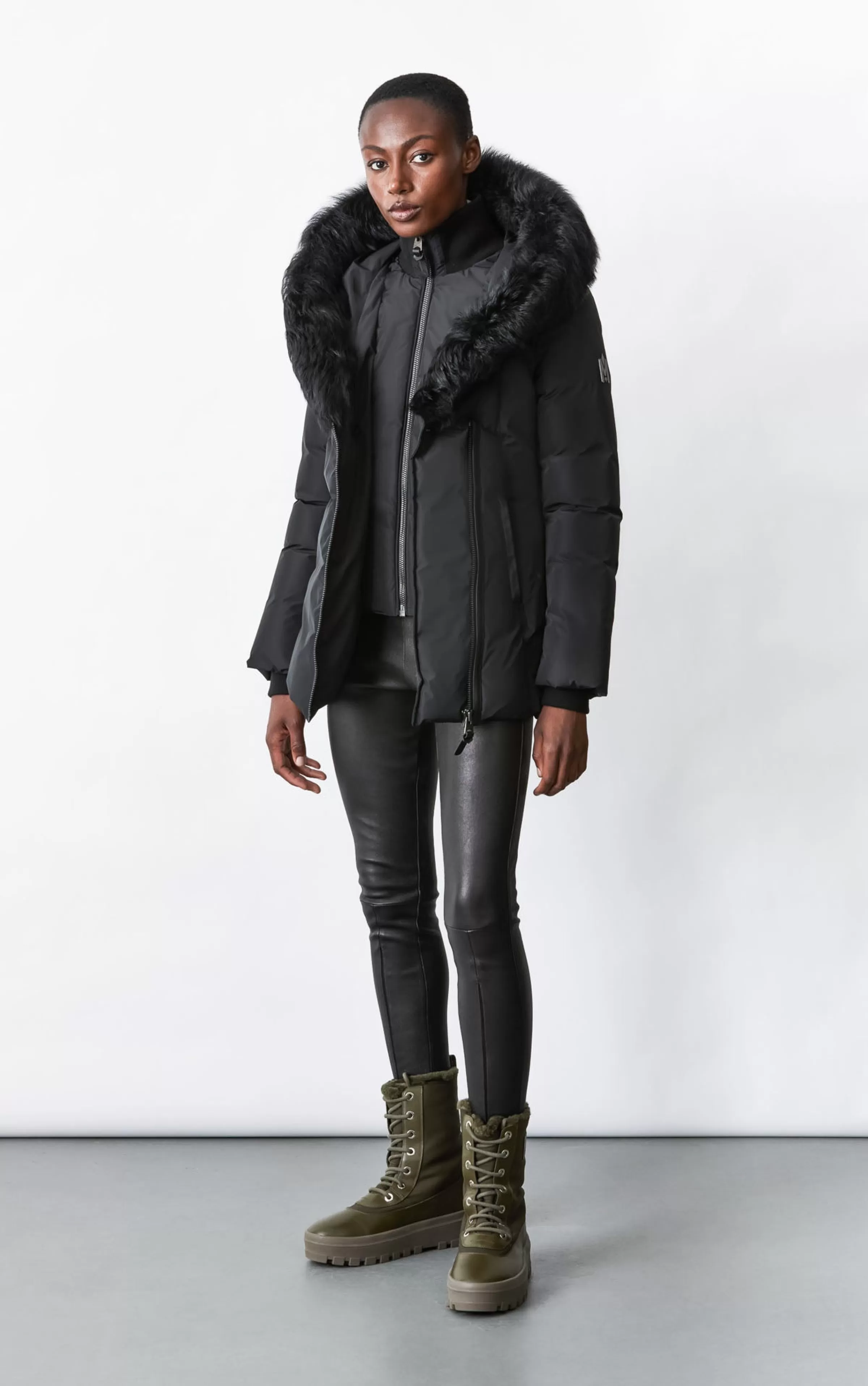 Adali, Down Coat With Sheepskin Signature Collar For Ladies | ® US | Mackage Discount