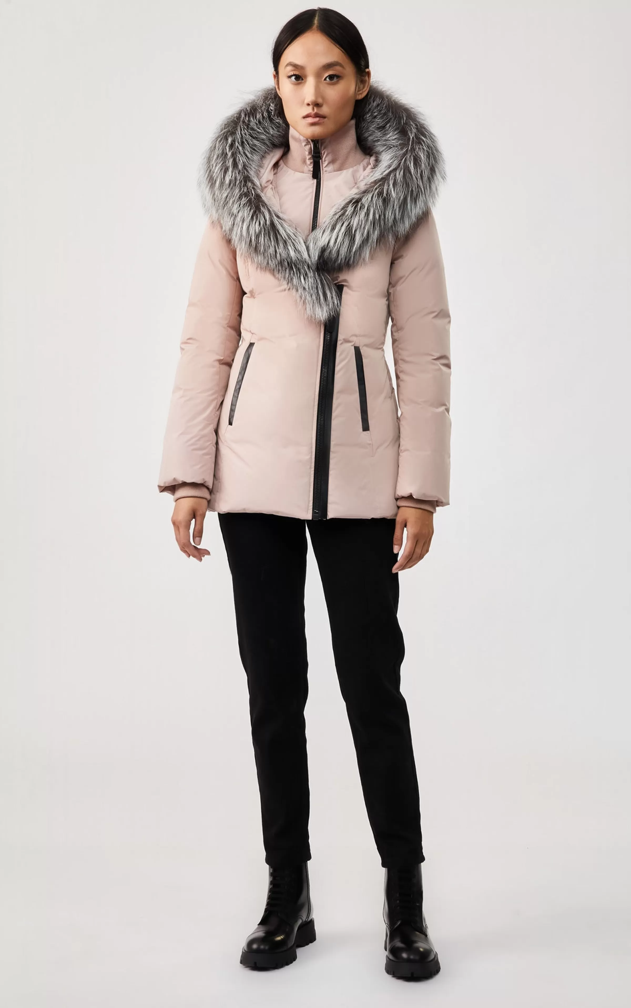 Adali, Down Coat With Silver Fox Fur Signature Collar For Ladies | ® US | Mackage Store