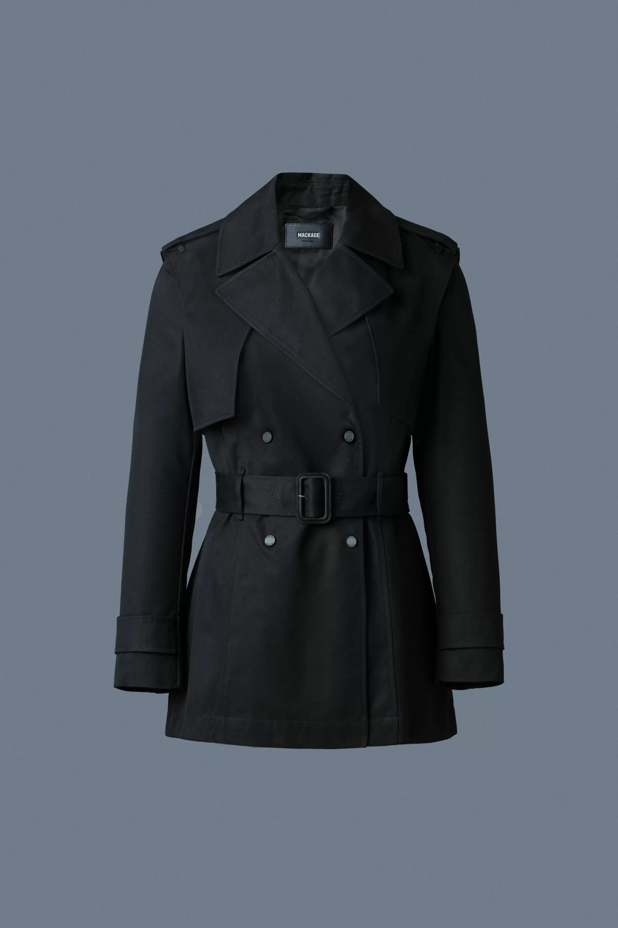 Adva, Mid-Length Buckled Belt Trench | ® US | Mackage New