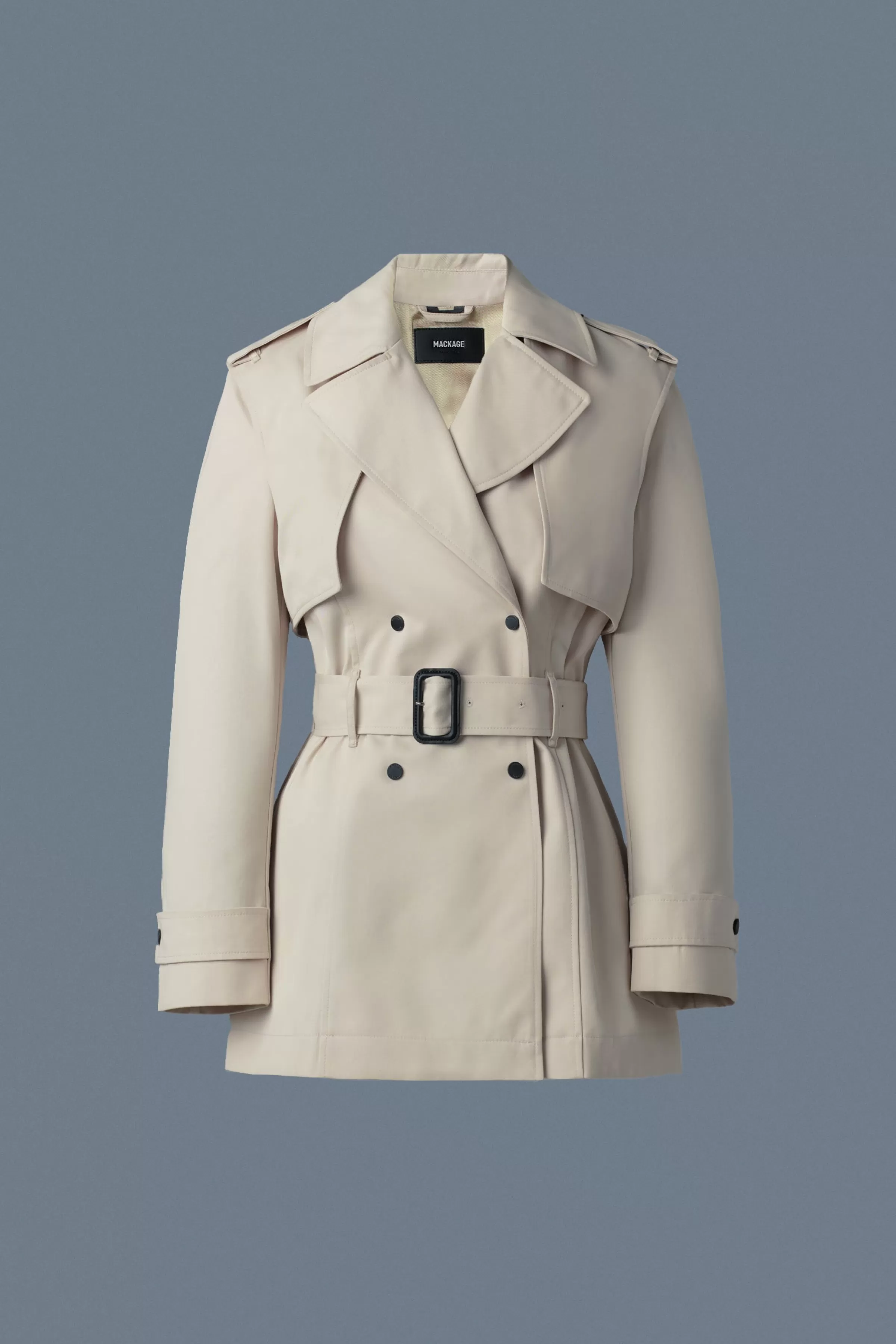 Adva, Mid-Length Buckled Belt Trench | ® US | Mackage New