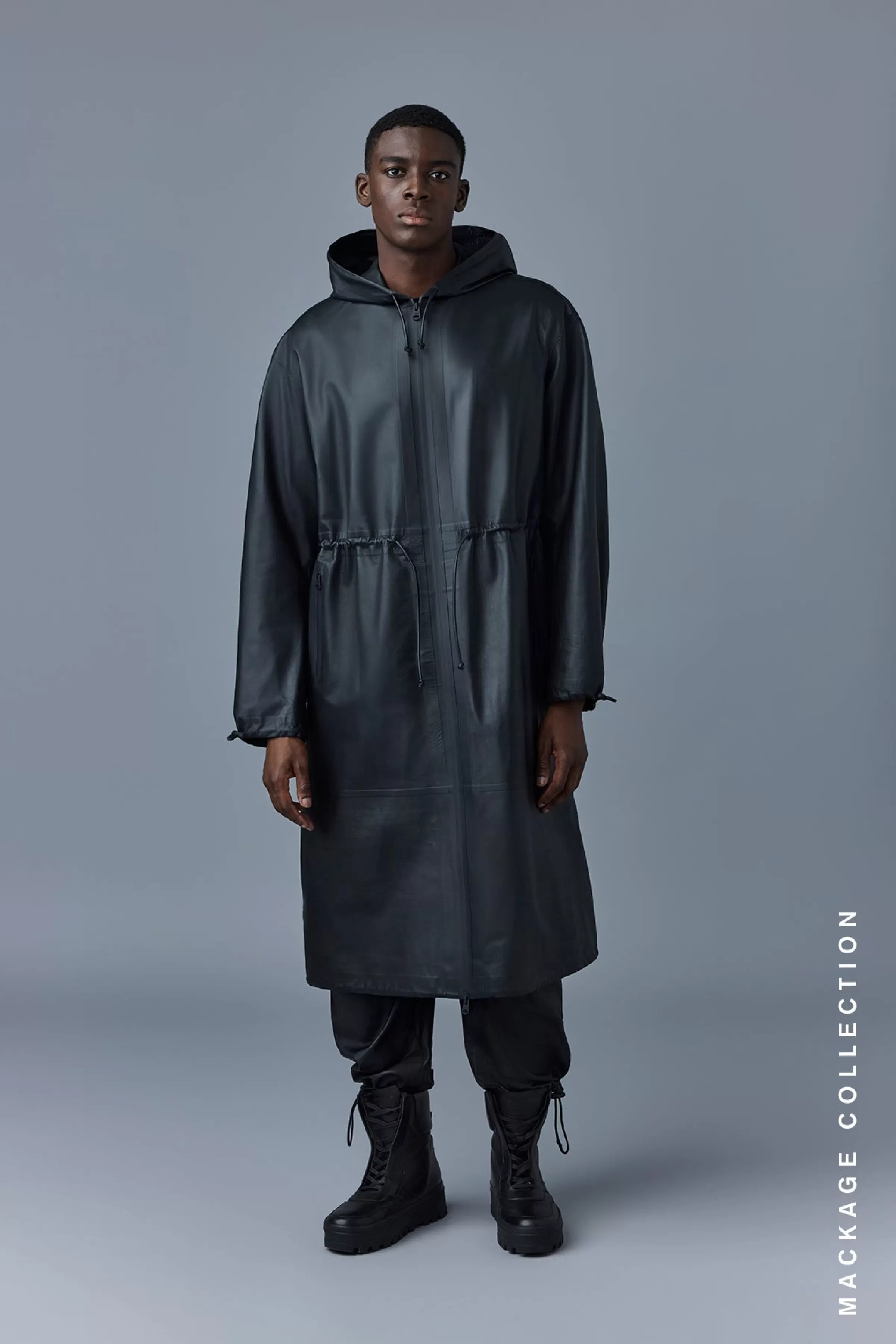 Alban, Monochromatic Leather Coat With Hood For Men | ® US | Mackage Shop