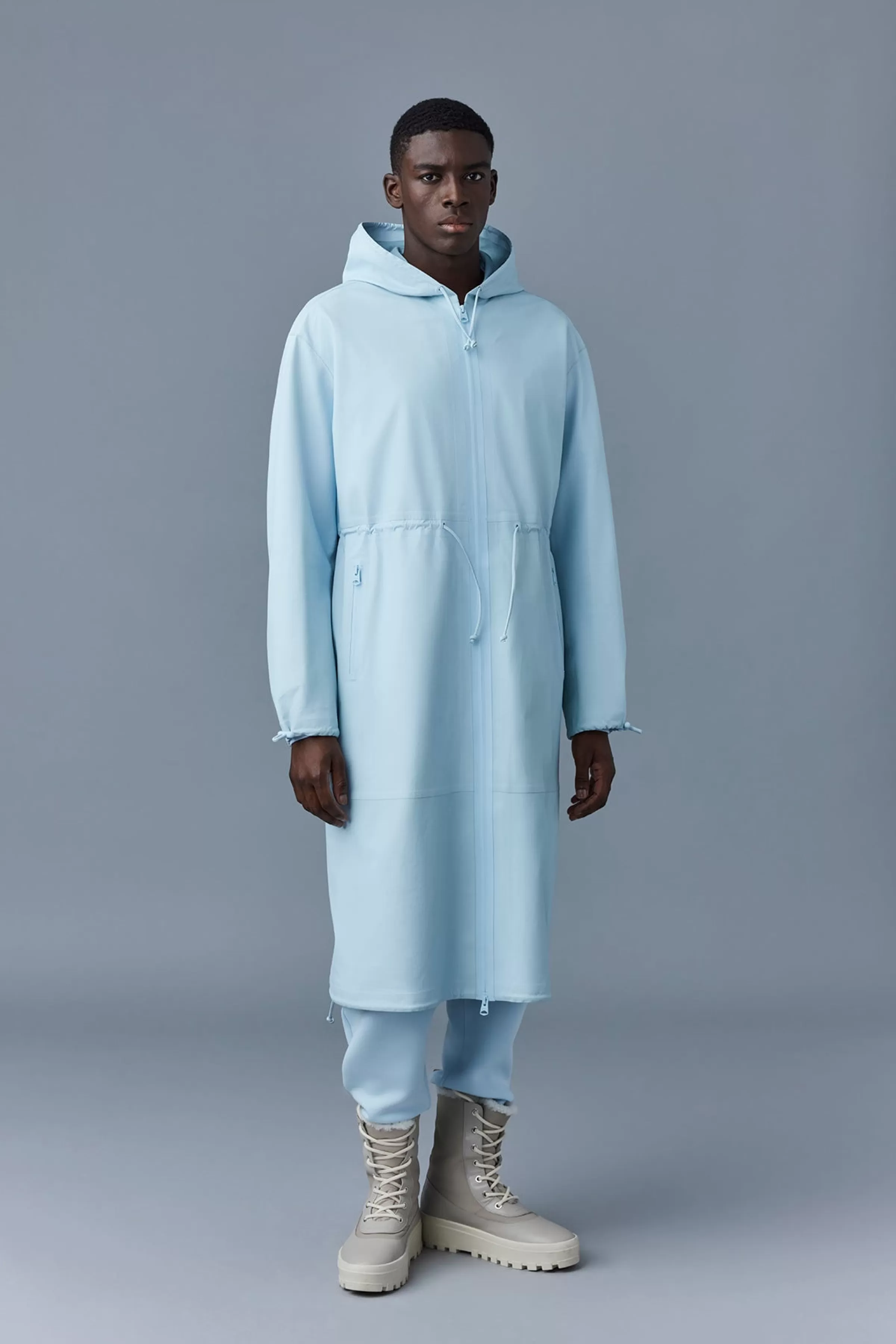 Alban, Monochromatic Leather Coat With Hood For Men | ® US | Mackage Best