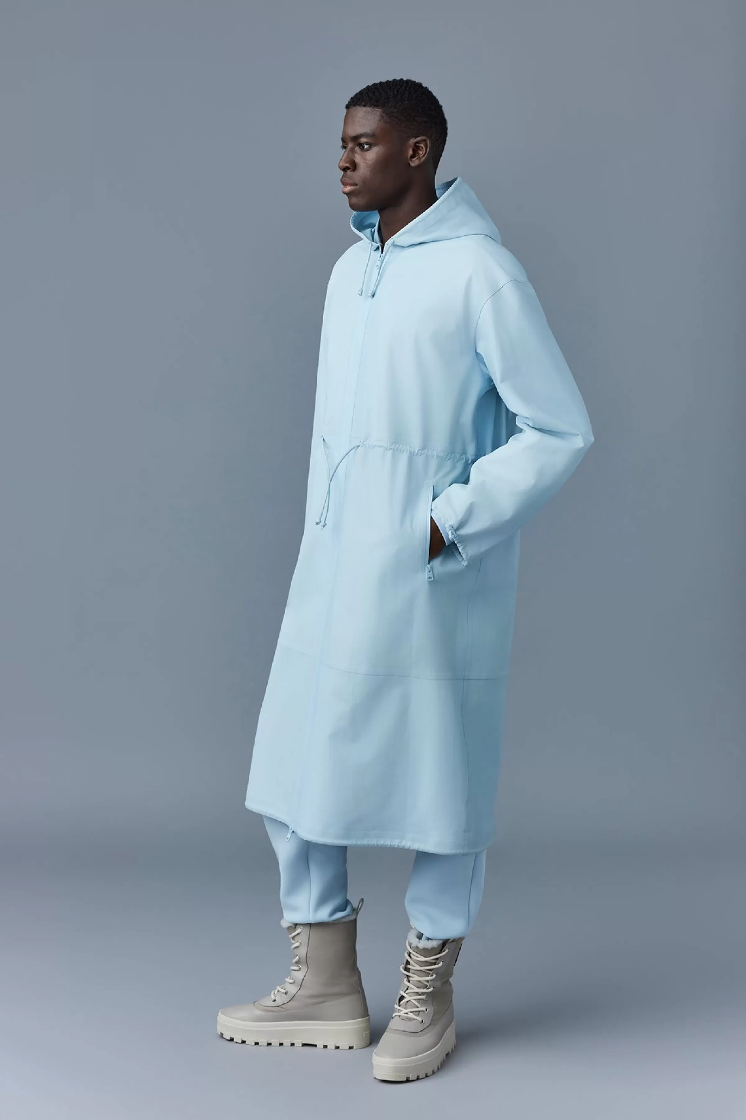 Alban, Monochromatic Leather Coat With Hood For Men | ® US | Mackage Best