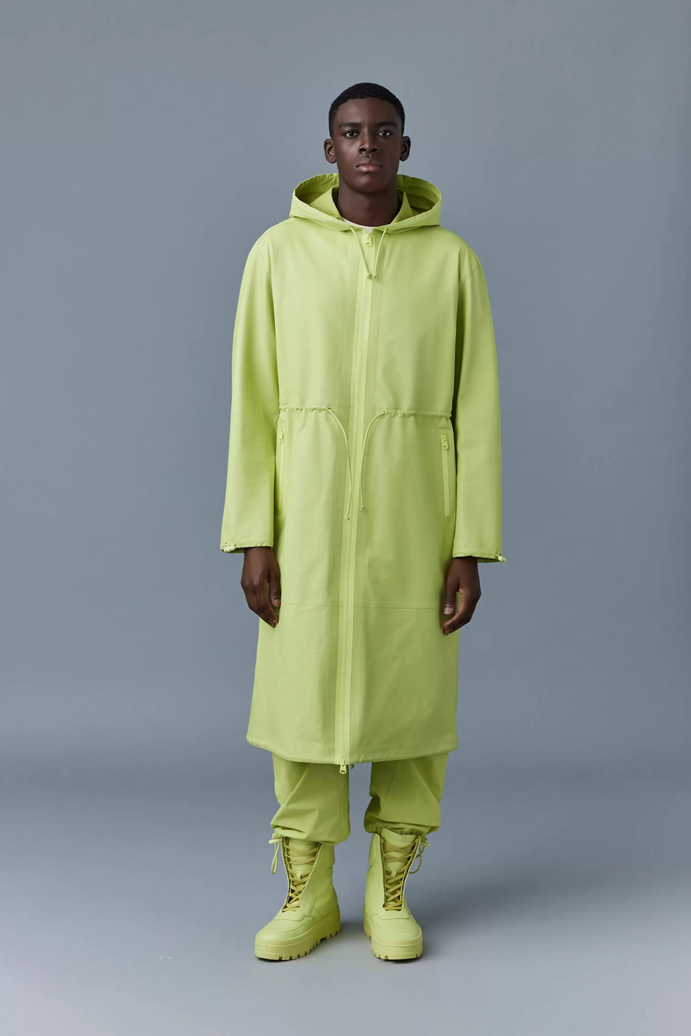 Alban, Monochromatic Leather Coat With Hood For Men | ® US | Mackage Best