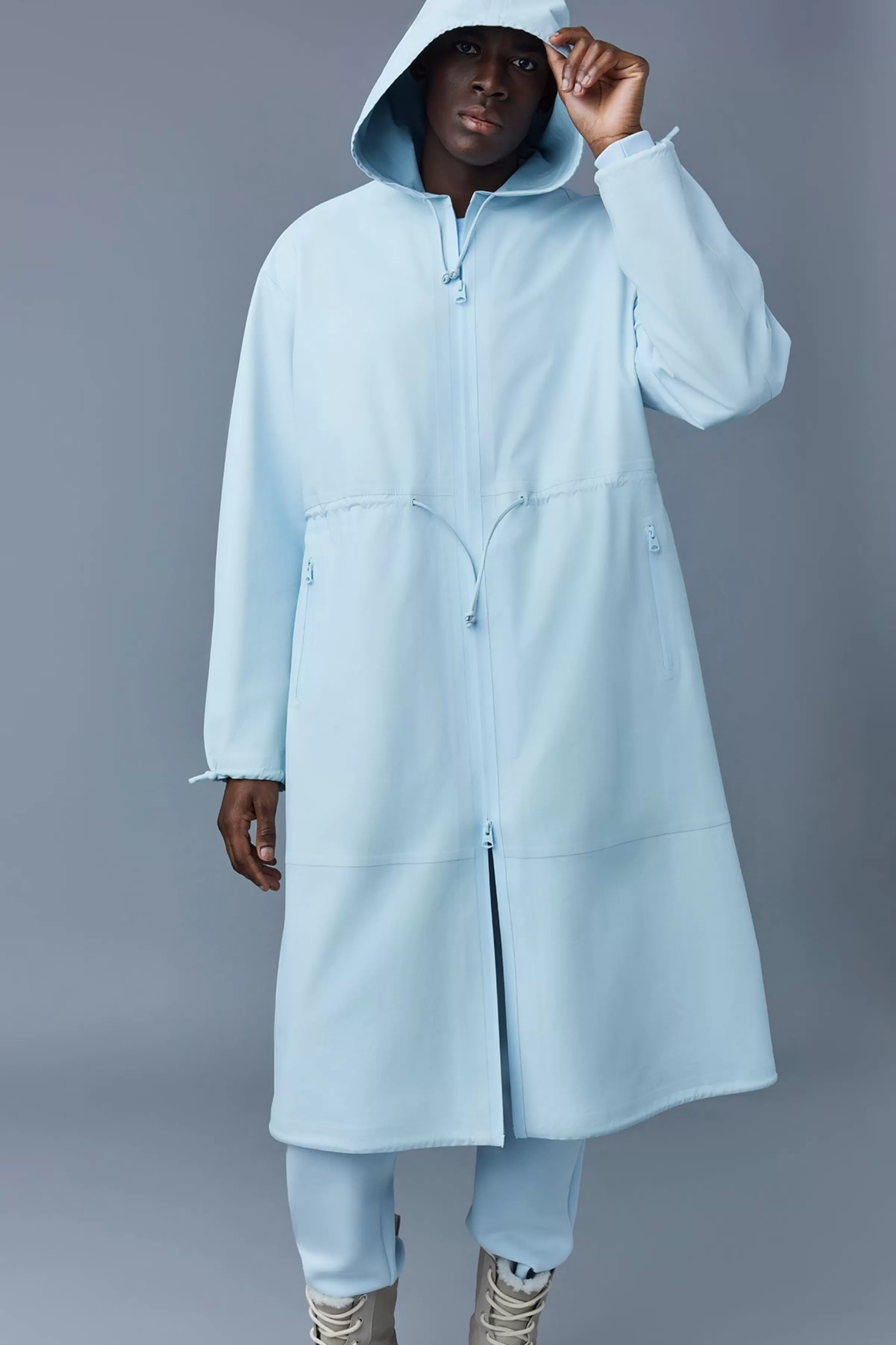 Alban, Monochromatic Leather Coat With Hood For Men | ® US | Mackage Best