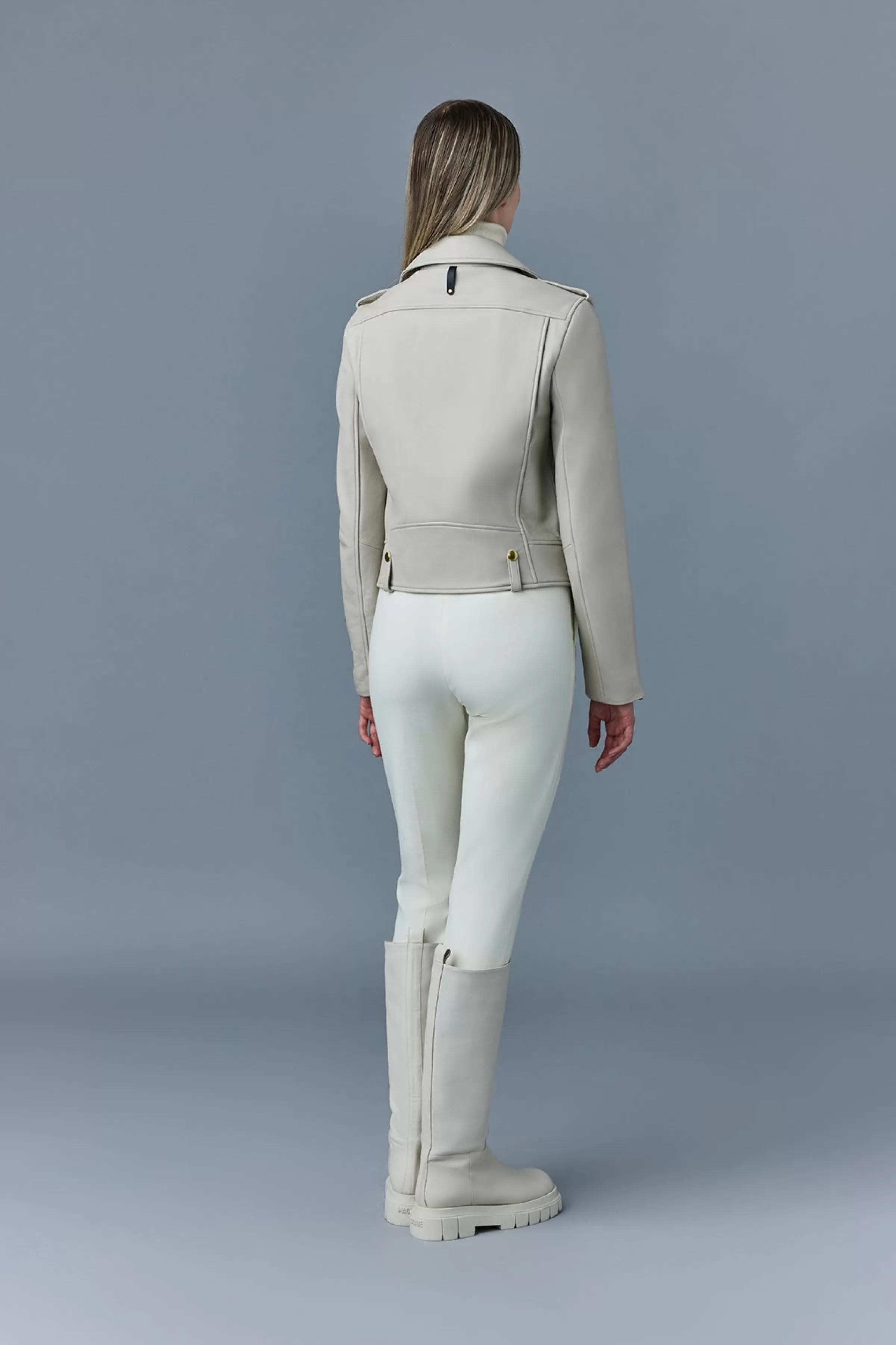 Baya, (R) Leather Biker Jacket For Ladies | ® US | Mackage Clearance