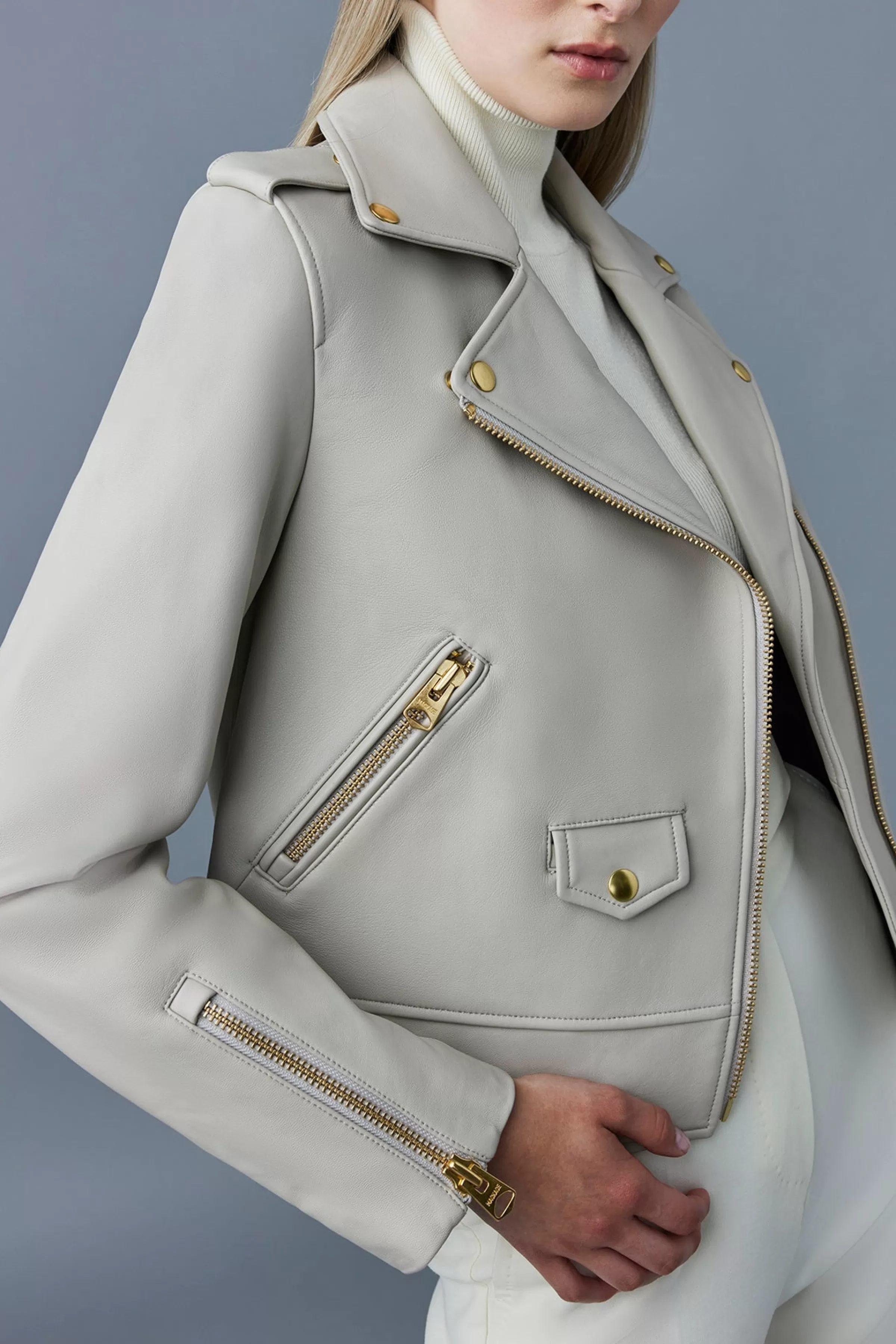 Baya, (R) Leather Biker Jacket For Ladies | ® US | Mackage Hot