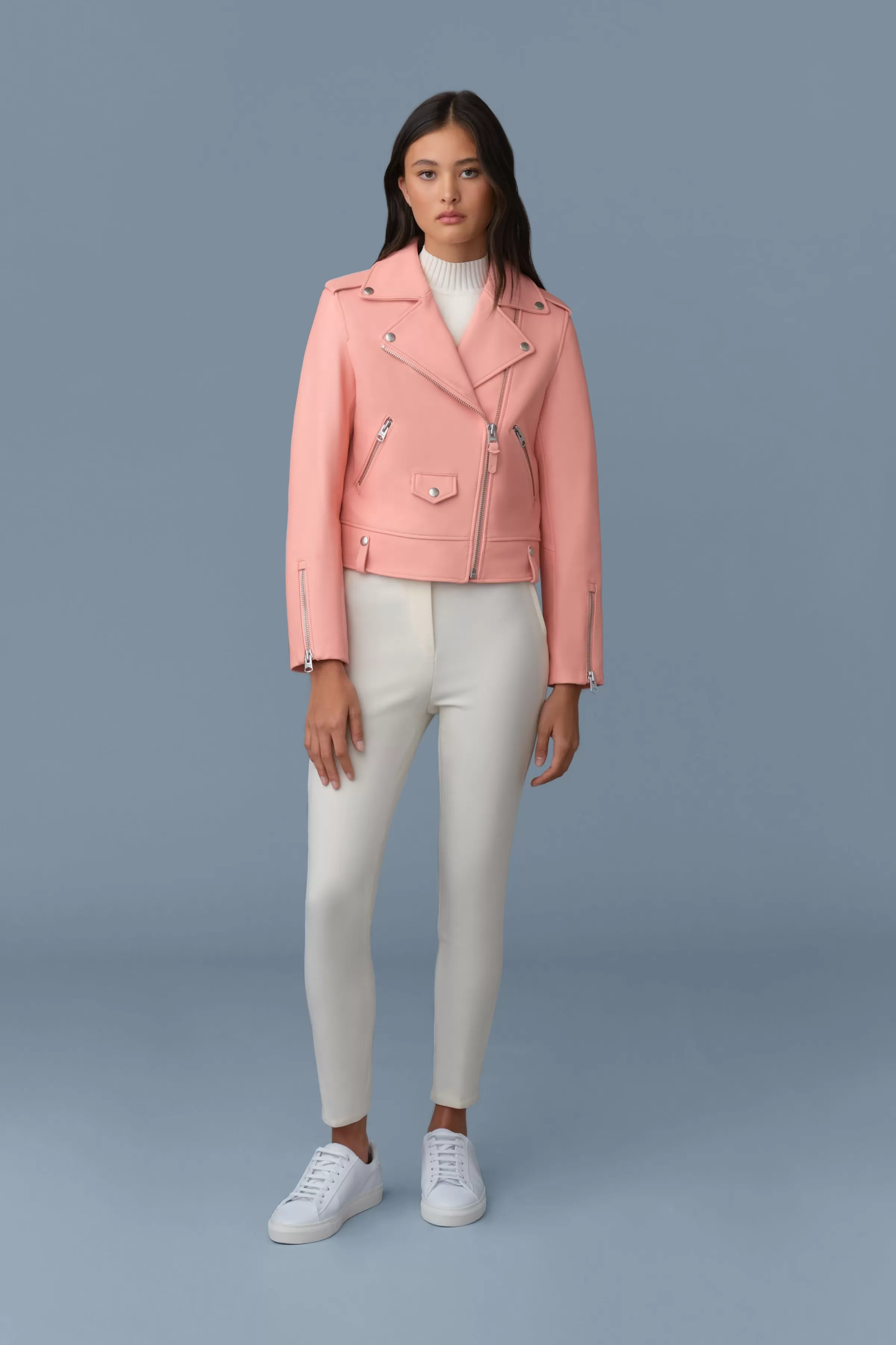 Baya, (R) Leather Biker Jacket For Ladies | ® US | Mackage Hot