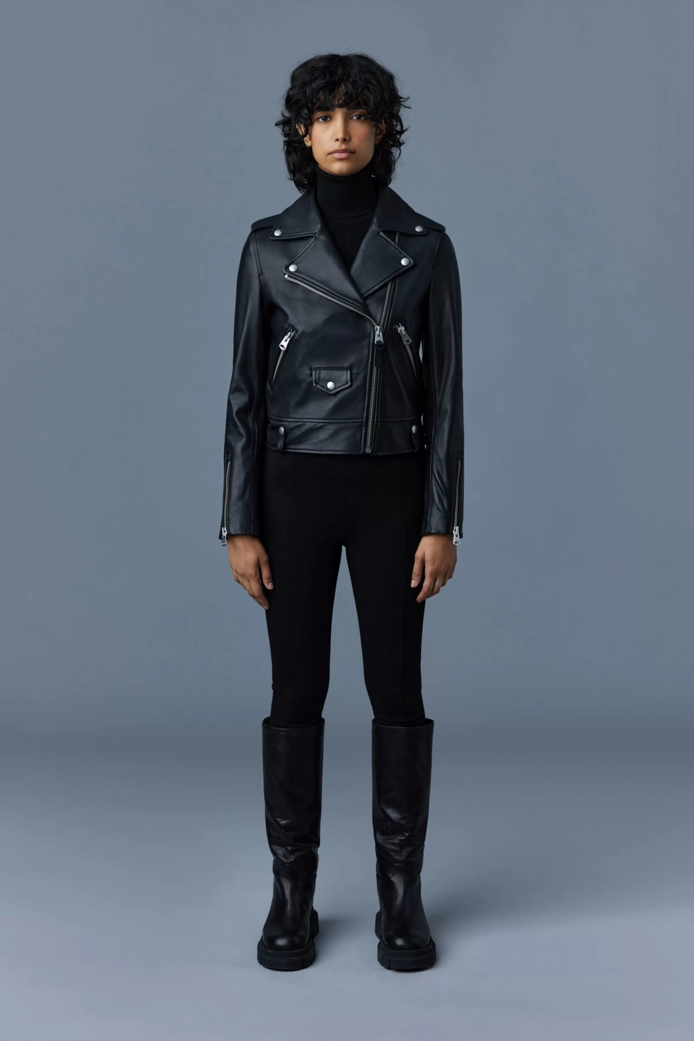 Baya, (R) Leather Biker Jacket For Ladies | ® US | Mackage Hot