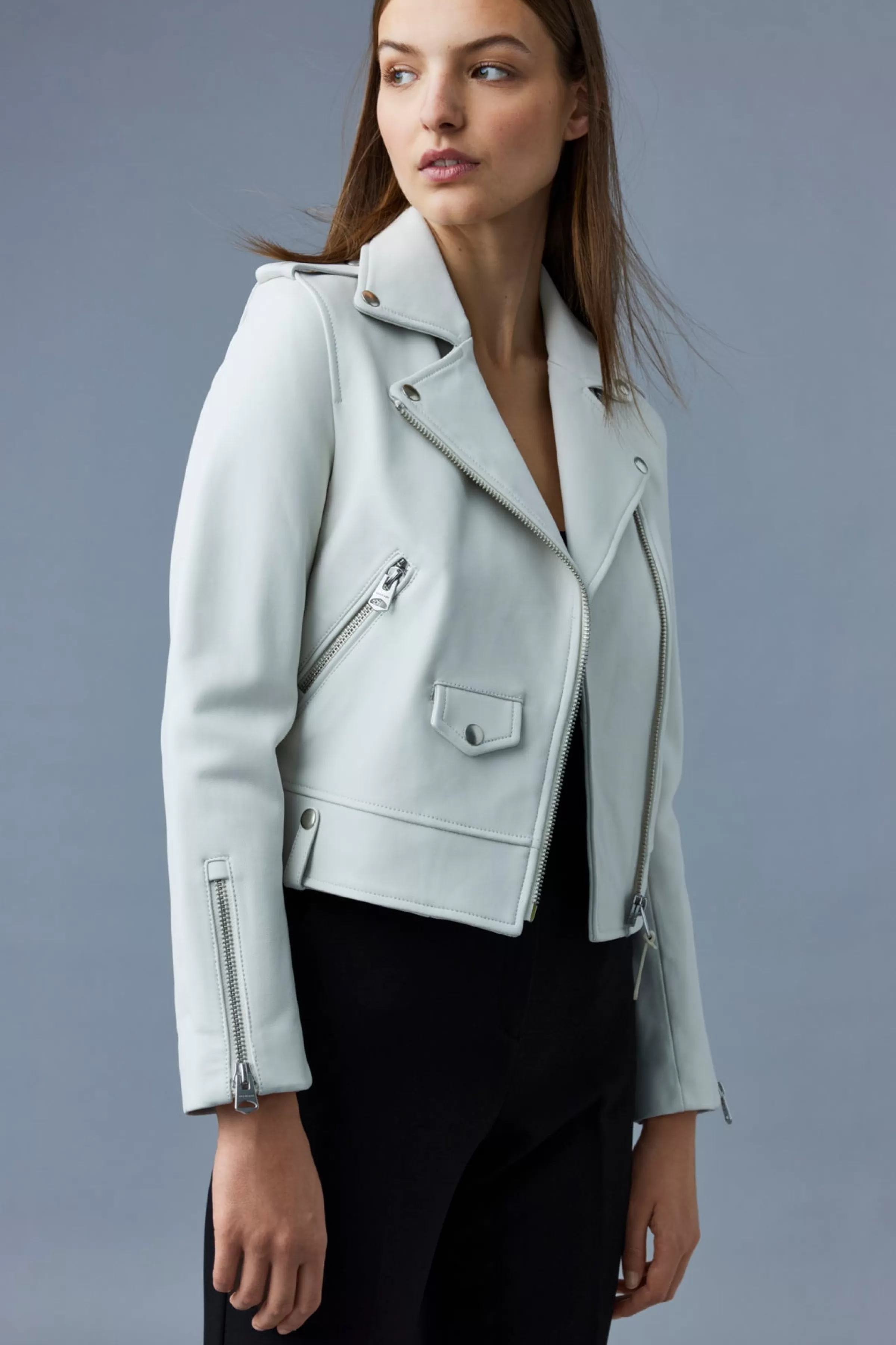 Baya, (R) Leather Biker Jacket For Ladies | ® US | Mackage Hot