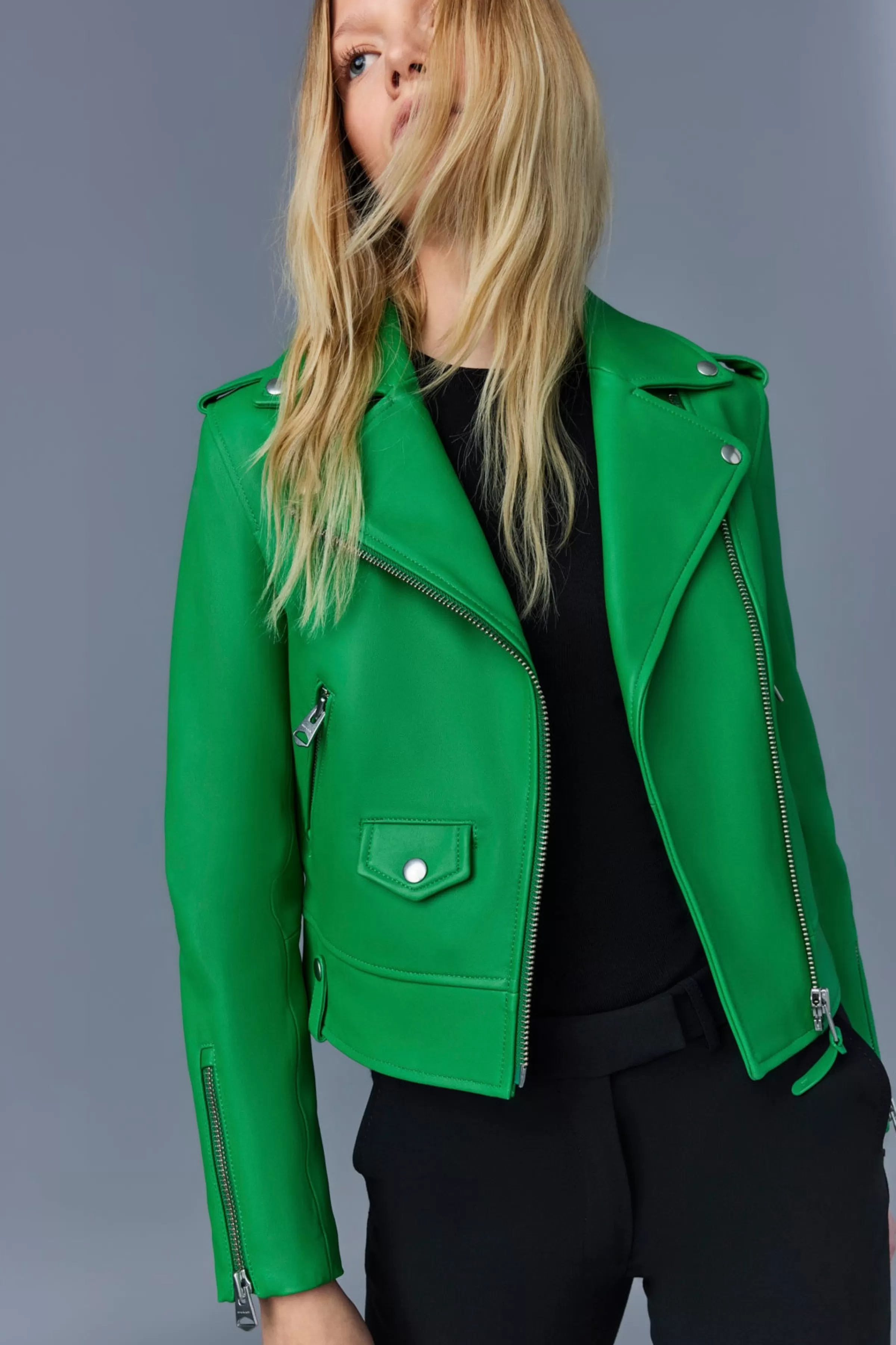 Baya, (R) Leather Biker Jacket For Ladies | ® US | Mackage Hot