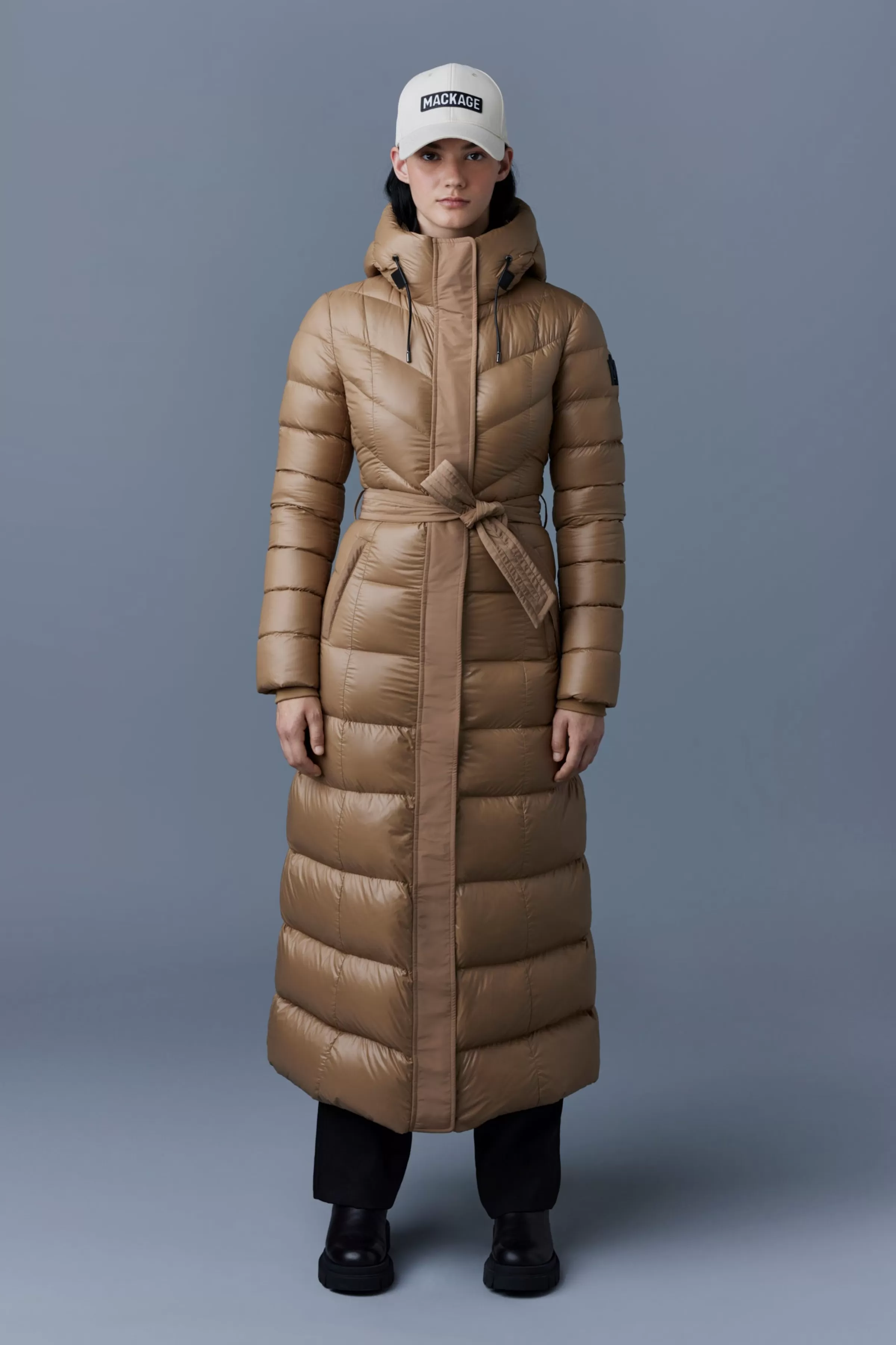 Calina, Lustrous Light Down Maxi Coat For Ladies | ® US | Mackage Fashion
