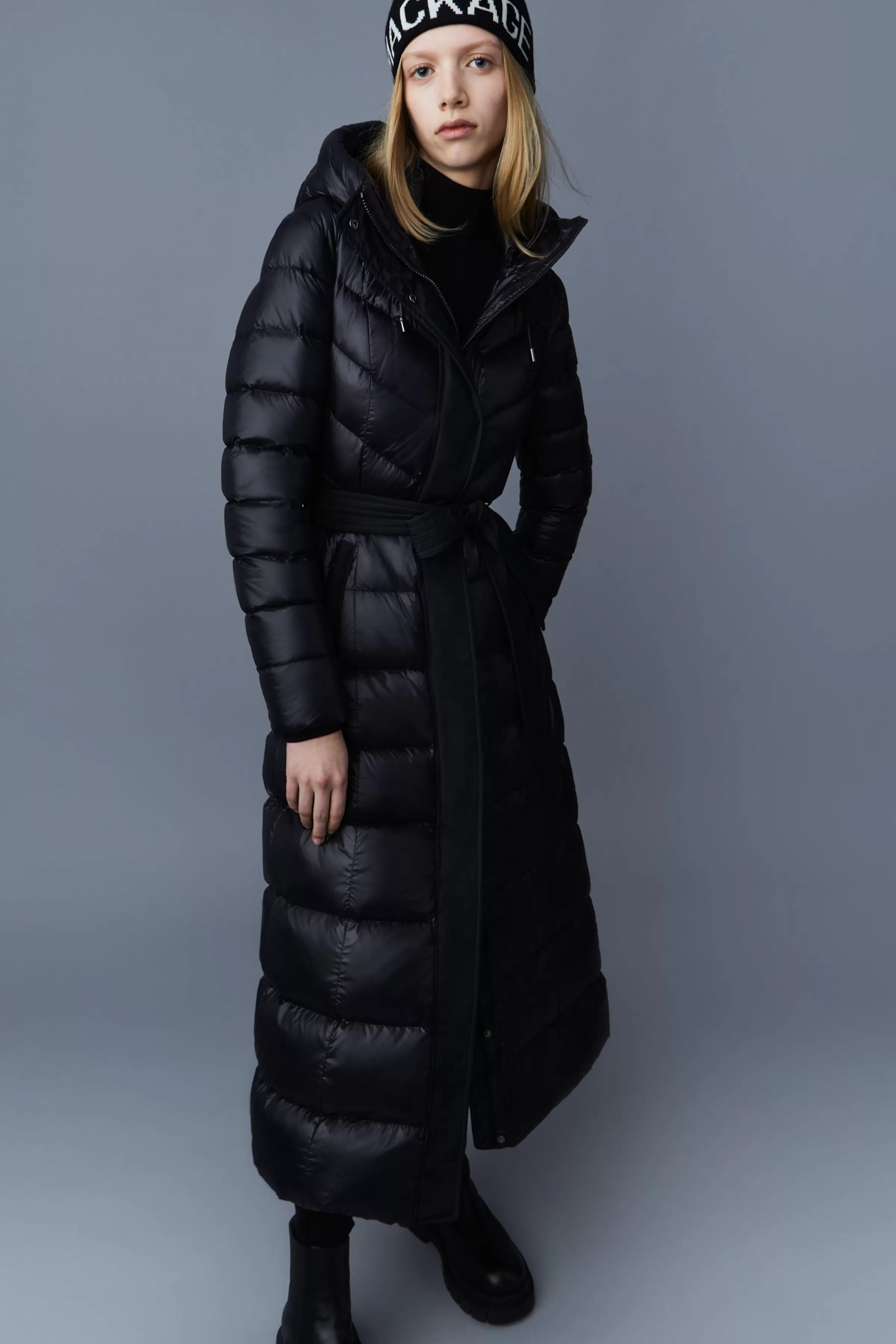 Calina, Lustrous Light Down Maxi Coat For Ladies | ® US | Mackage Fashion