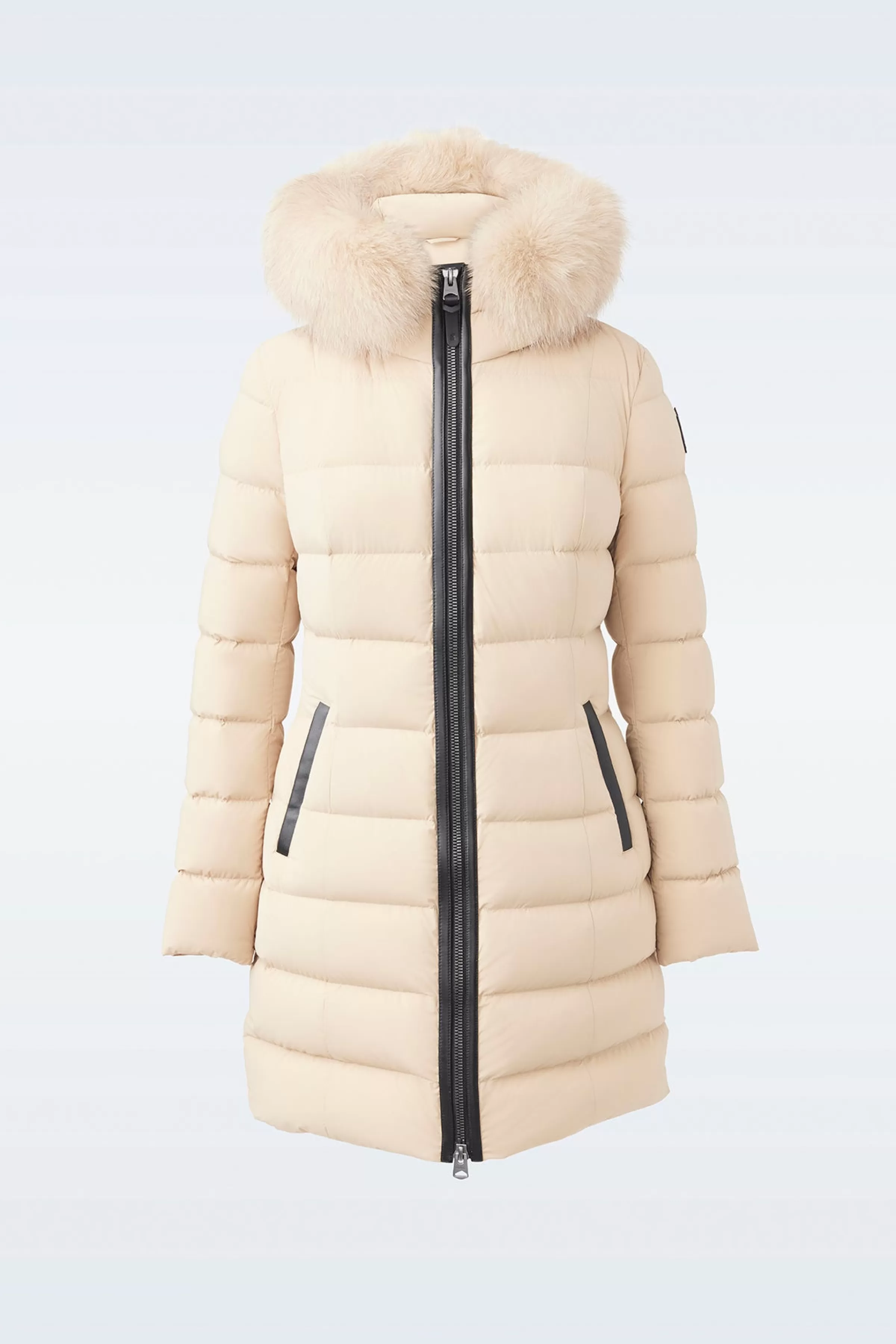 Calla, Agile-360 Stretch Light Down Coat With Blue Fox Fur Collar For Ladies | ® US | Mackage Outlet