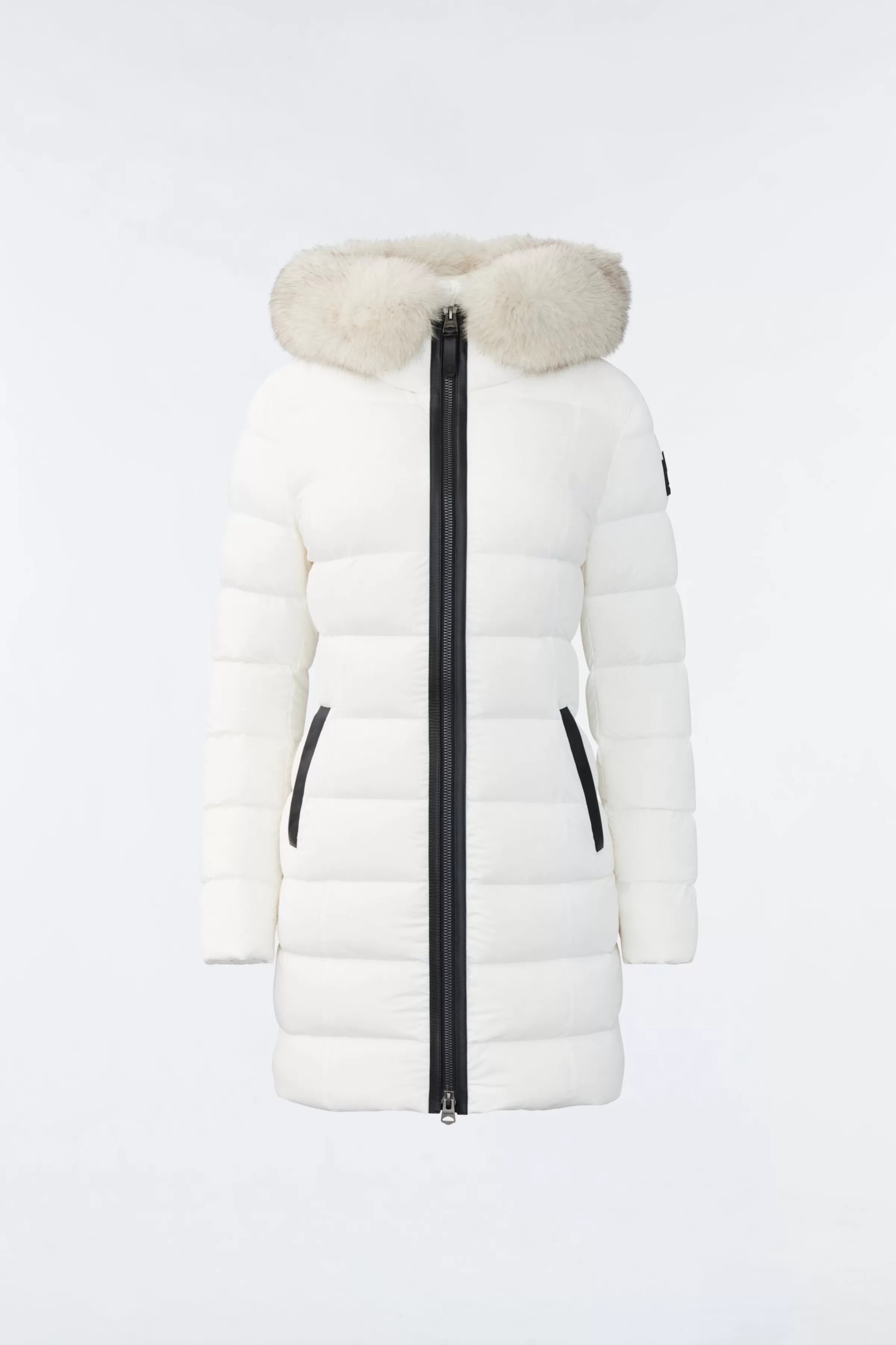 Calla, Agile-360 Stretch Light Down Coat With Blue Fox Fur Collar For Ladies | ® US | Mackage Outlet