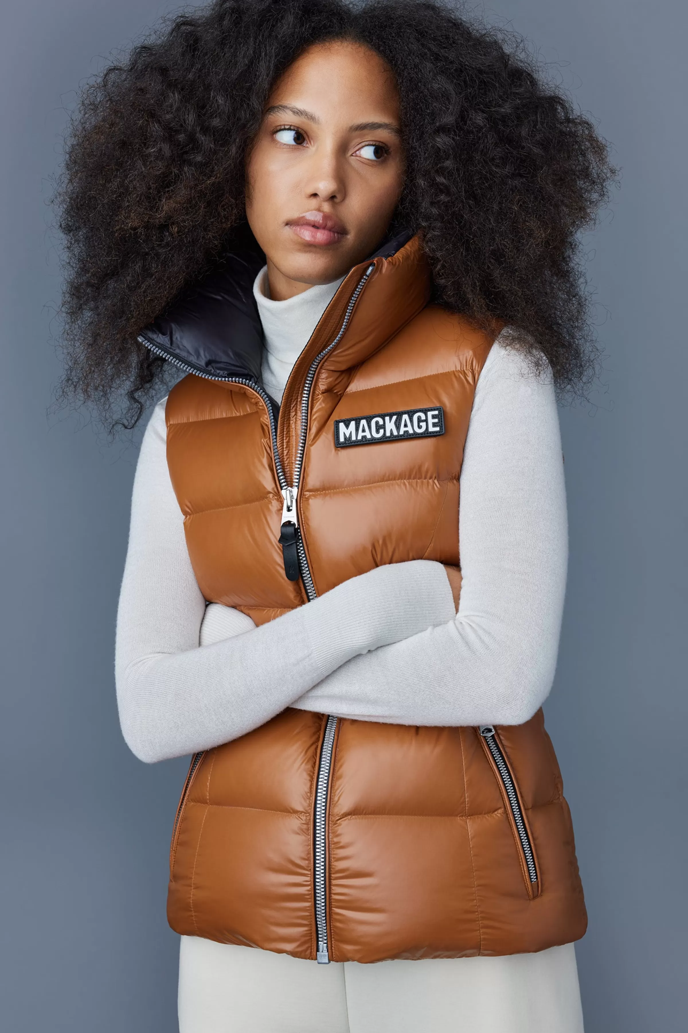Chaya, Lustrous Light Down Vest For Ladies | ® US | Mackage New