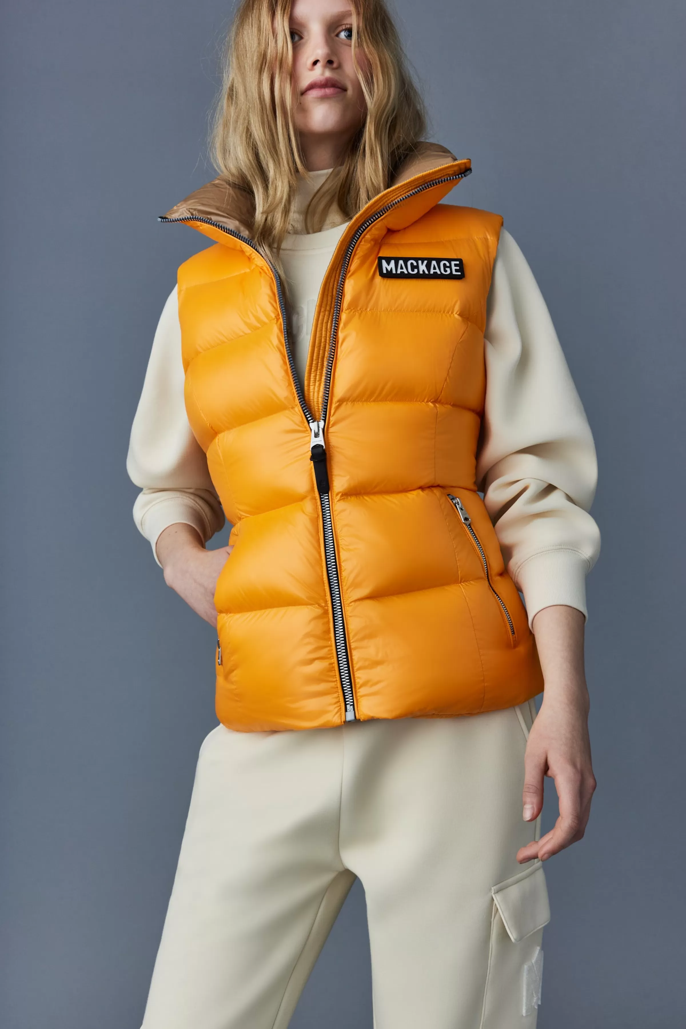 Chaya, Lustrous Light Down Vest For Ladies | ® US | Mackage New