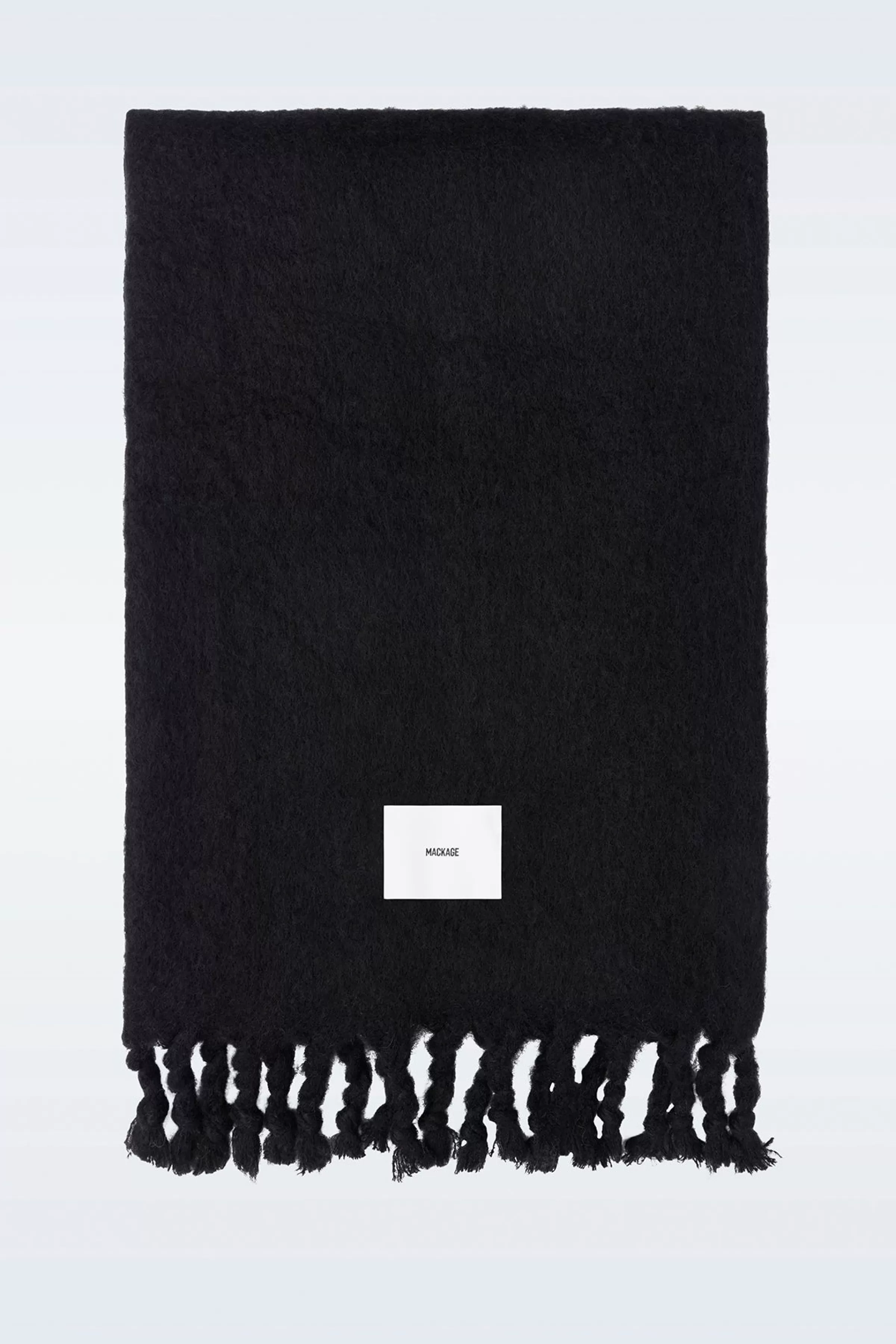 Colby, Unisex Rectangular Wool Scarf With Fringed Ends | ® US | Mackage Flash Sale