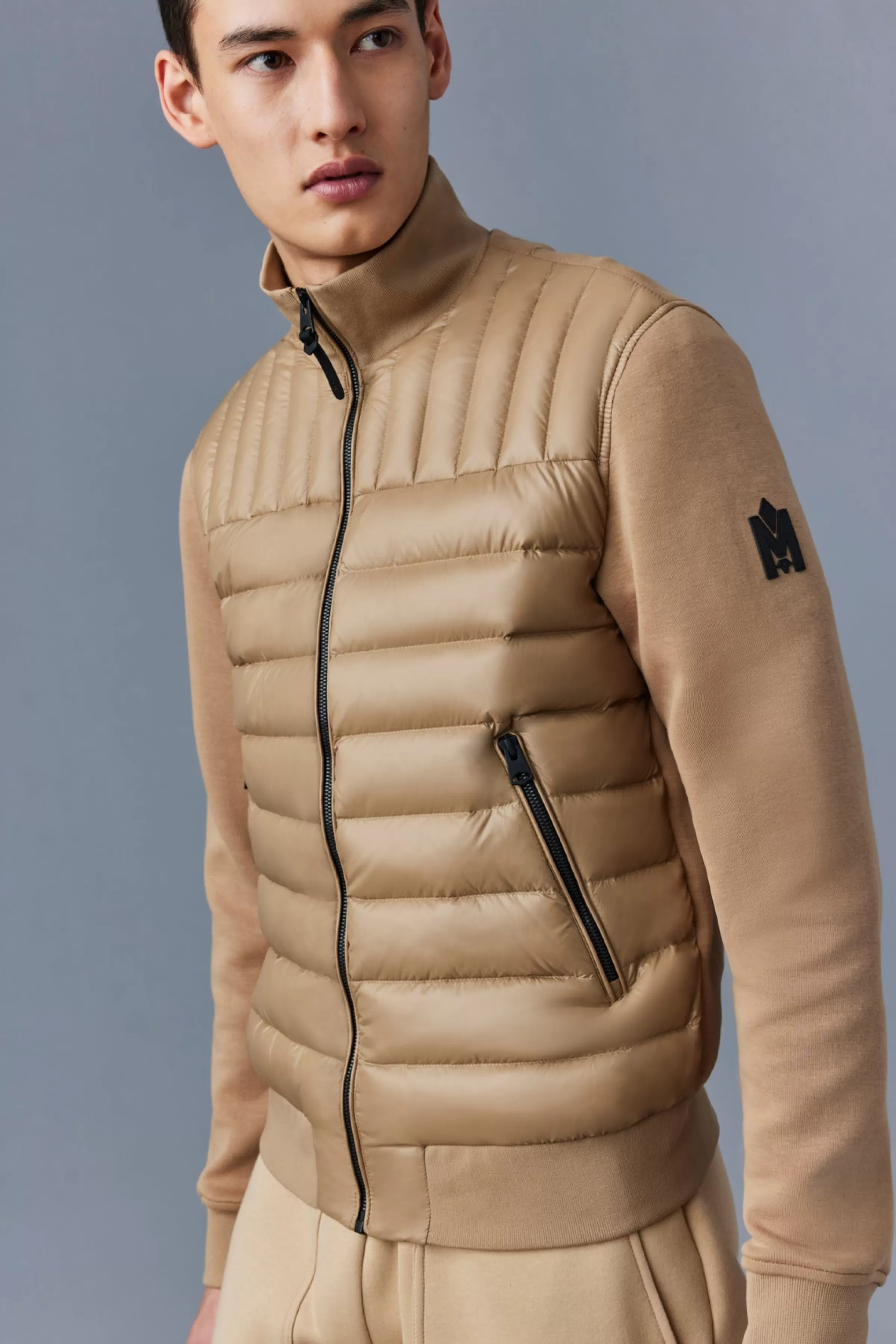 Collin, Mixed Media Bomber Jacket For Men | ® US | Mackage Online