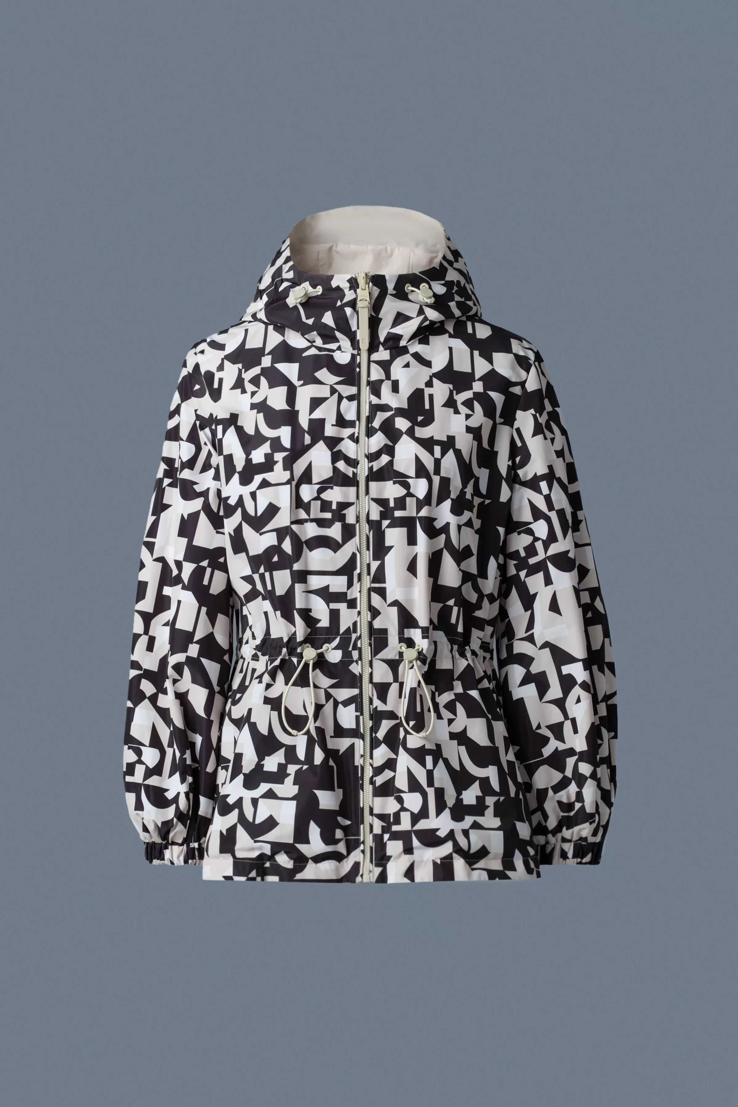 Delia, Reversible Abstract Geometric Jacket With Hood | ® US | Mackage Clearance