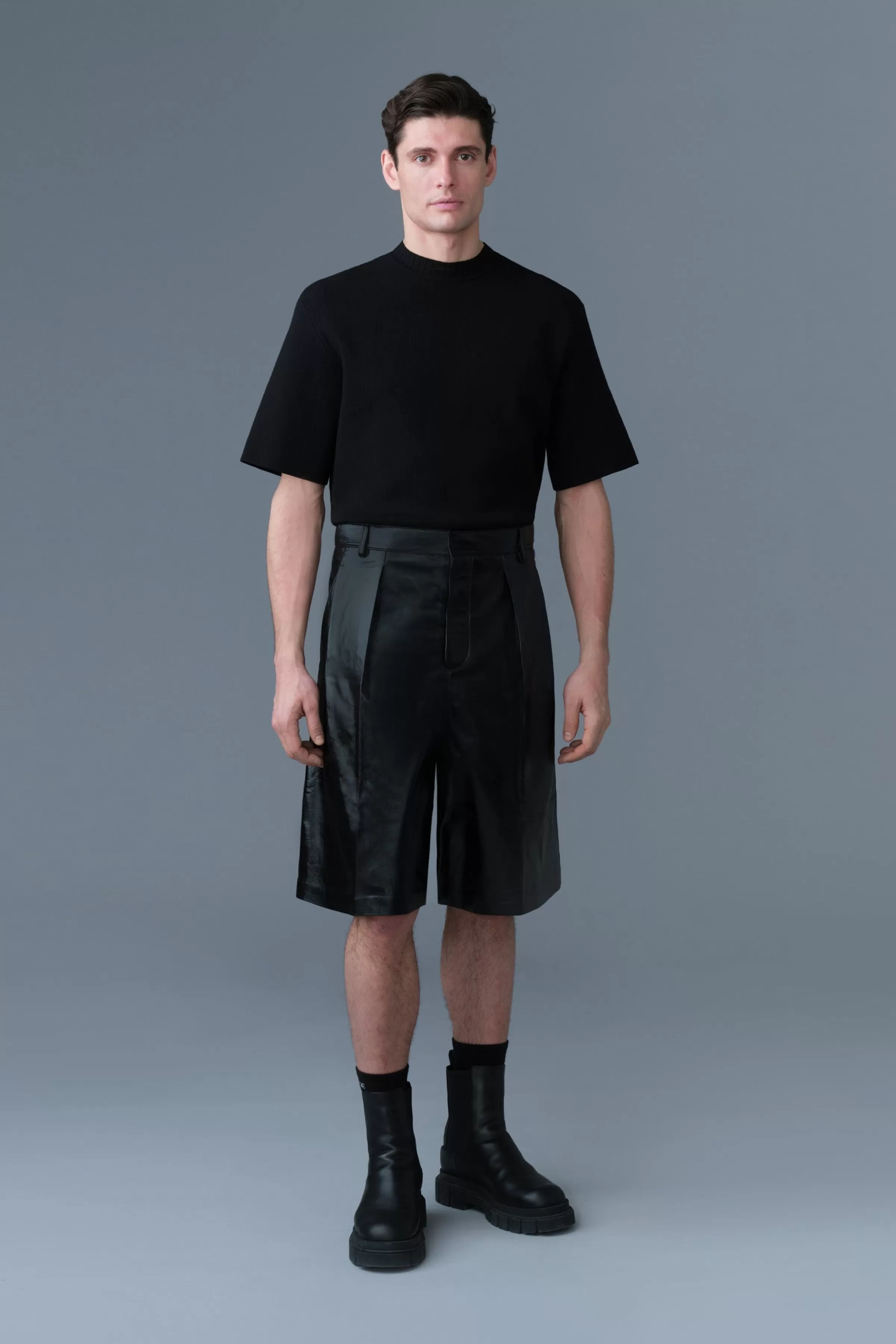 Delmar-L, Pleated Leather Shorts | ® US | Mackage Shop