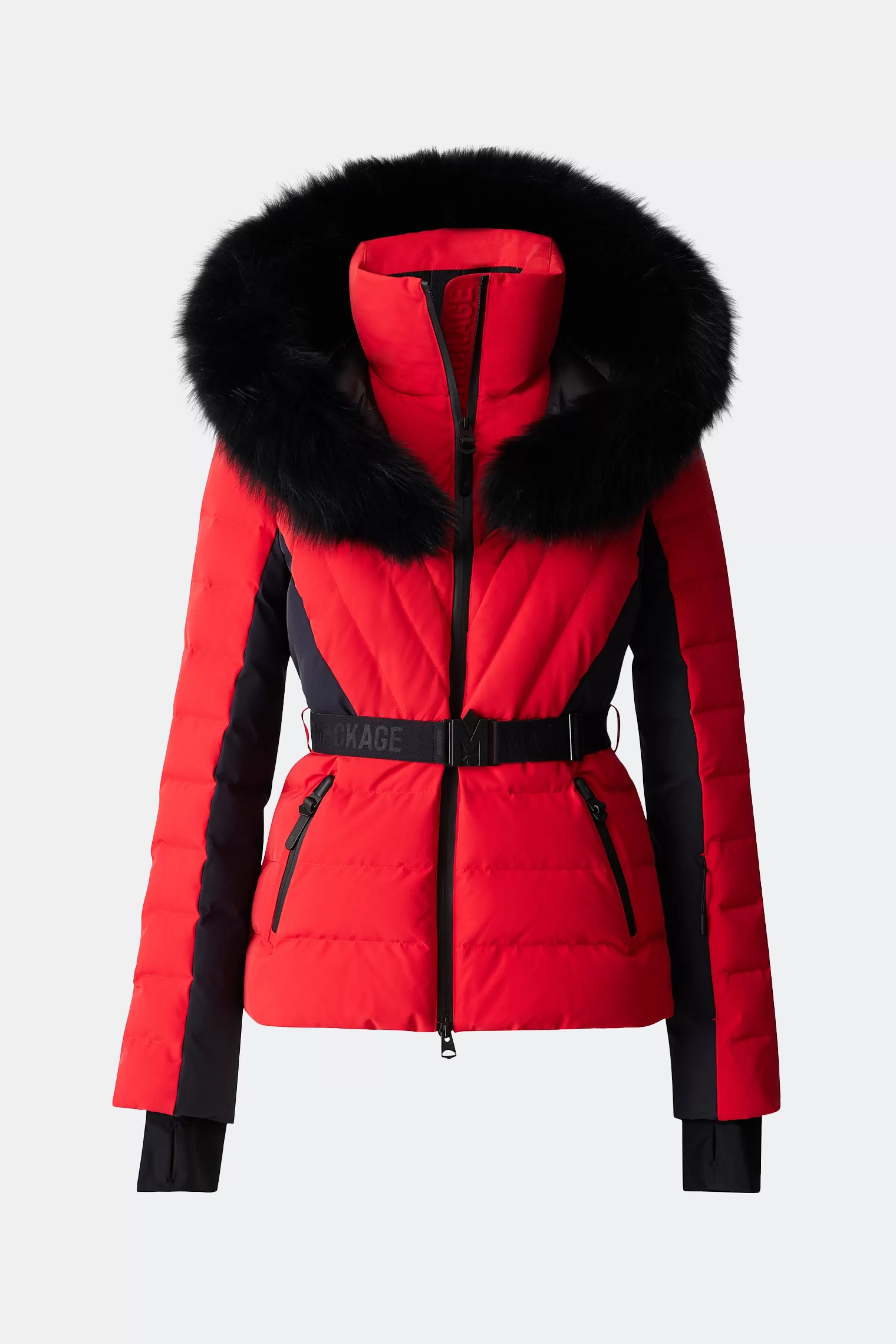 Elita, Down Ski Jacket With Removable Blue Fox Fur Trim For Ladies | ® US | Mackage Shop