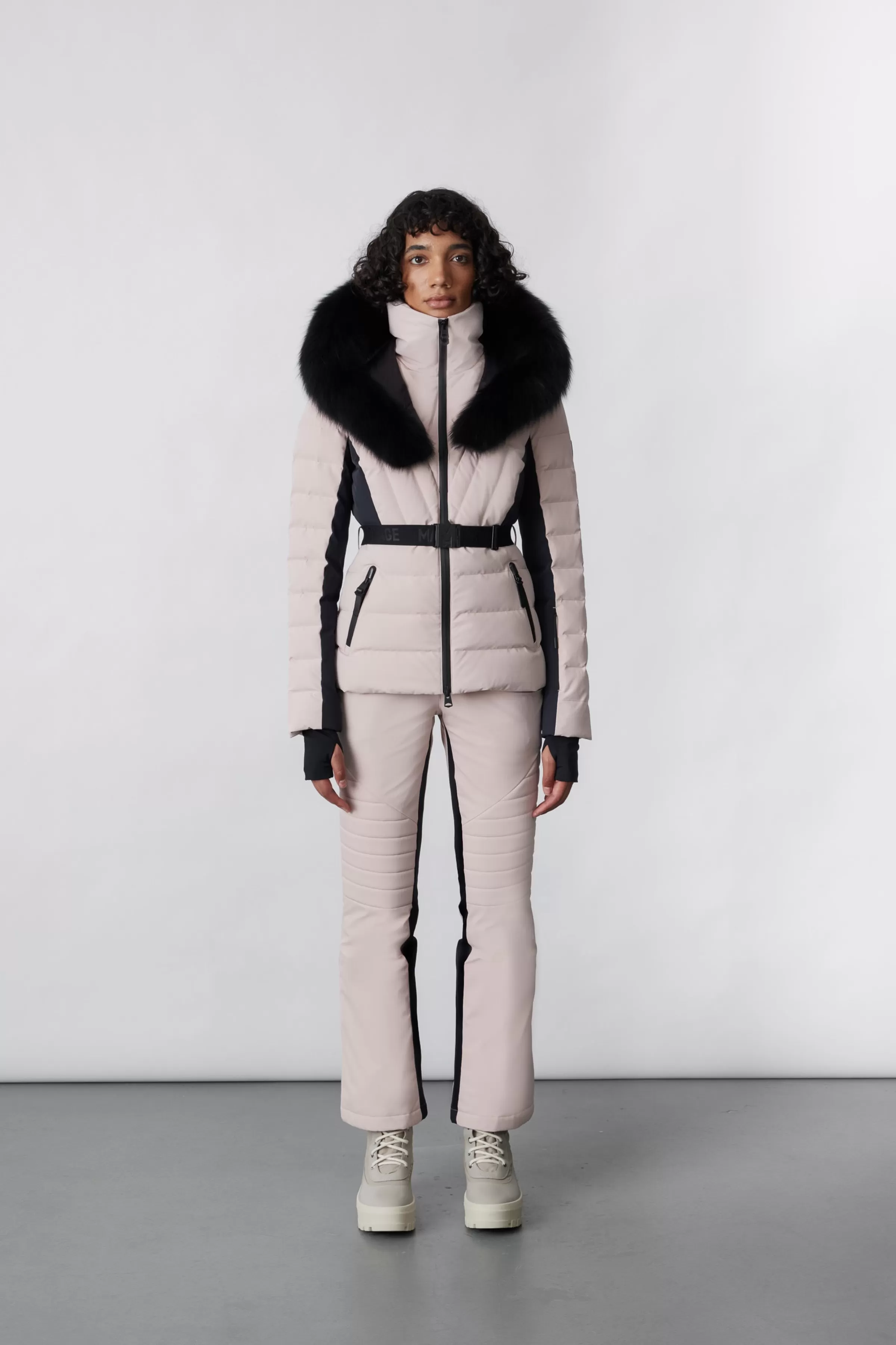 Elita, Down Ski Jacket With Removable Blue Fox Fur Trim For Ladies | ® US | Mackage Shop