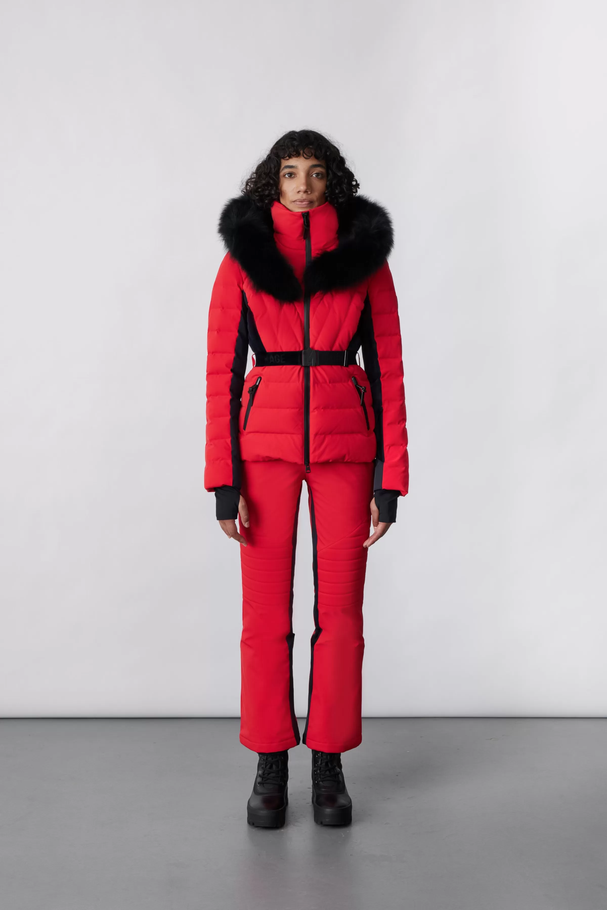 Elita, Down Ski Jacket With Removable Blue Fox Fur Trim For Ladies | ® US | Mackage Shop