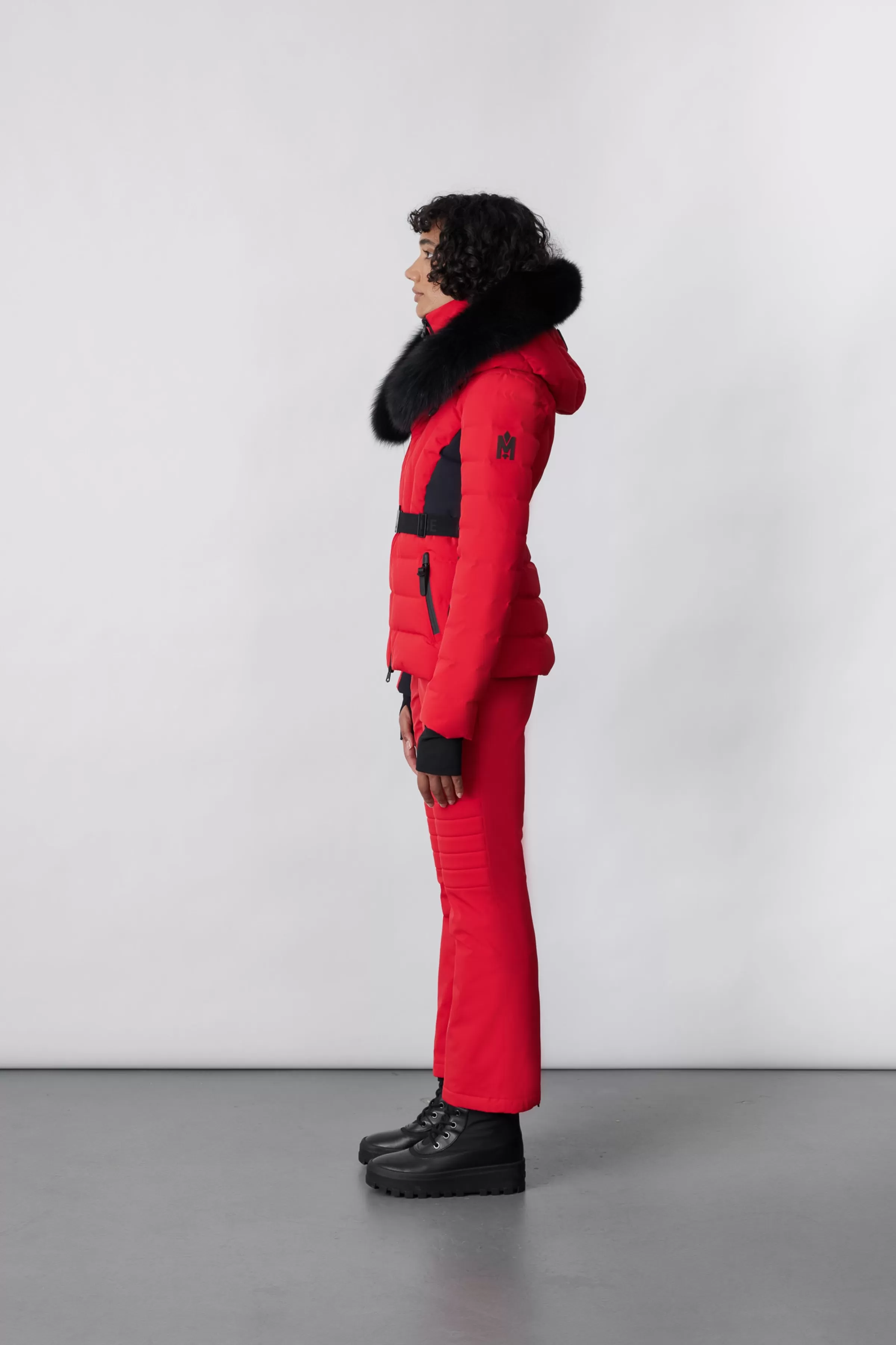 Elita, Down Ski Jacket With Removable Blue Fox Fur Trim For Ladies | ® US | Mackage Shop
