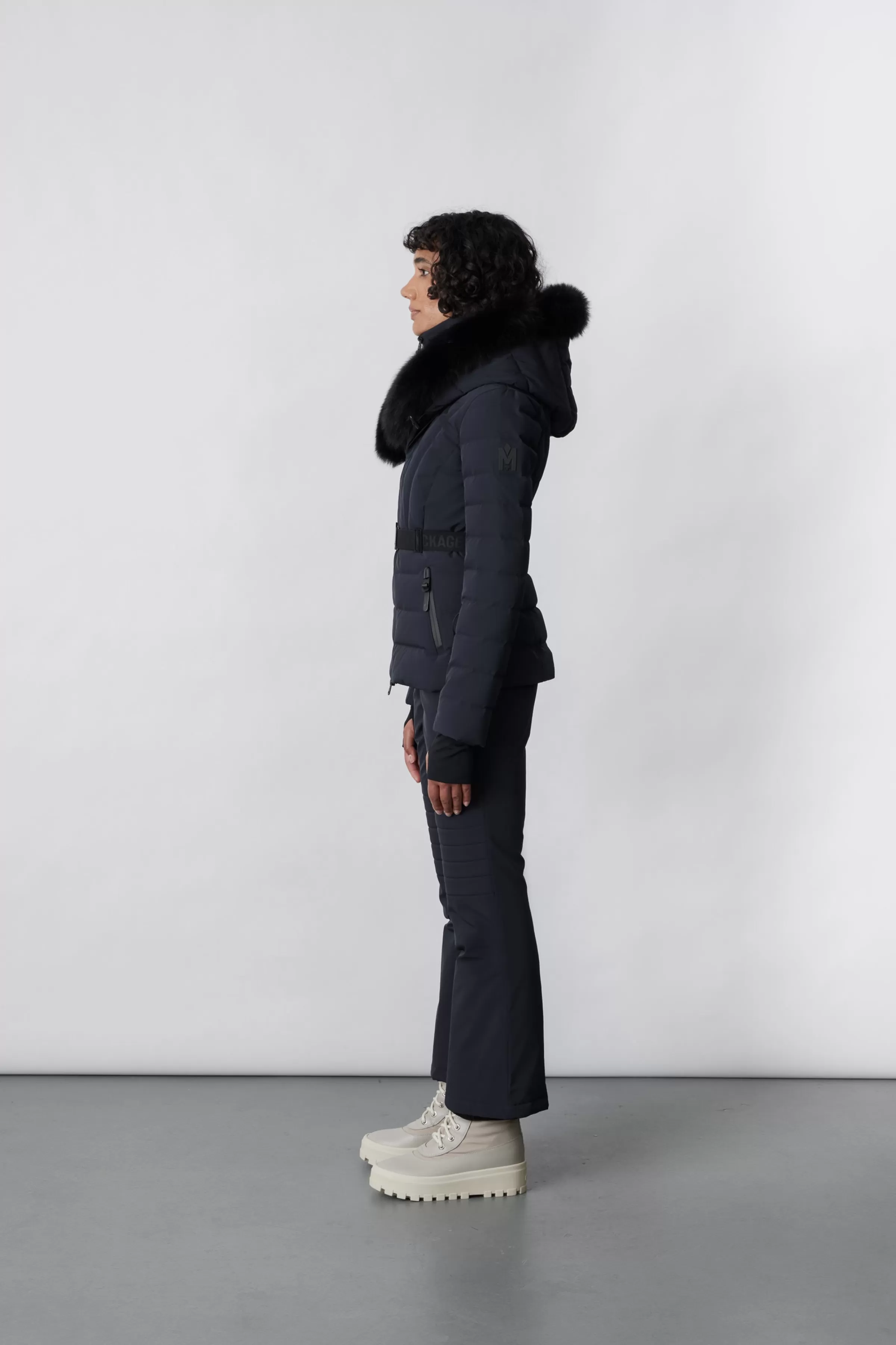 Elita, Down Ski Jacket With Removable Blue Fox Fur Trim For Ladies | ® US | Mackage Shop