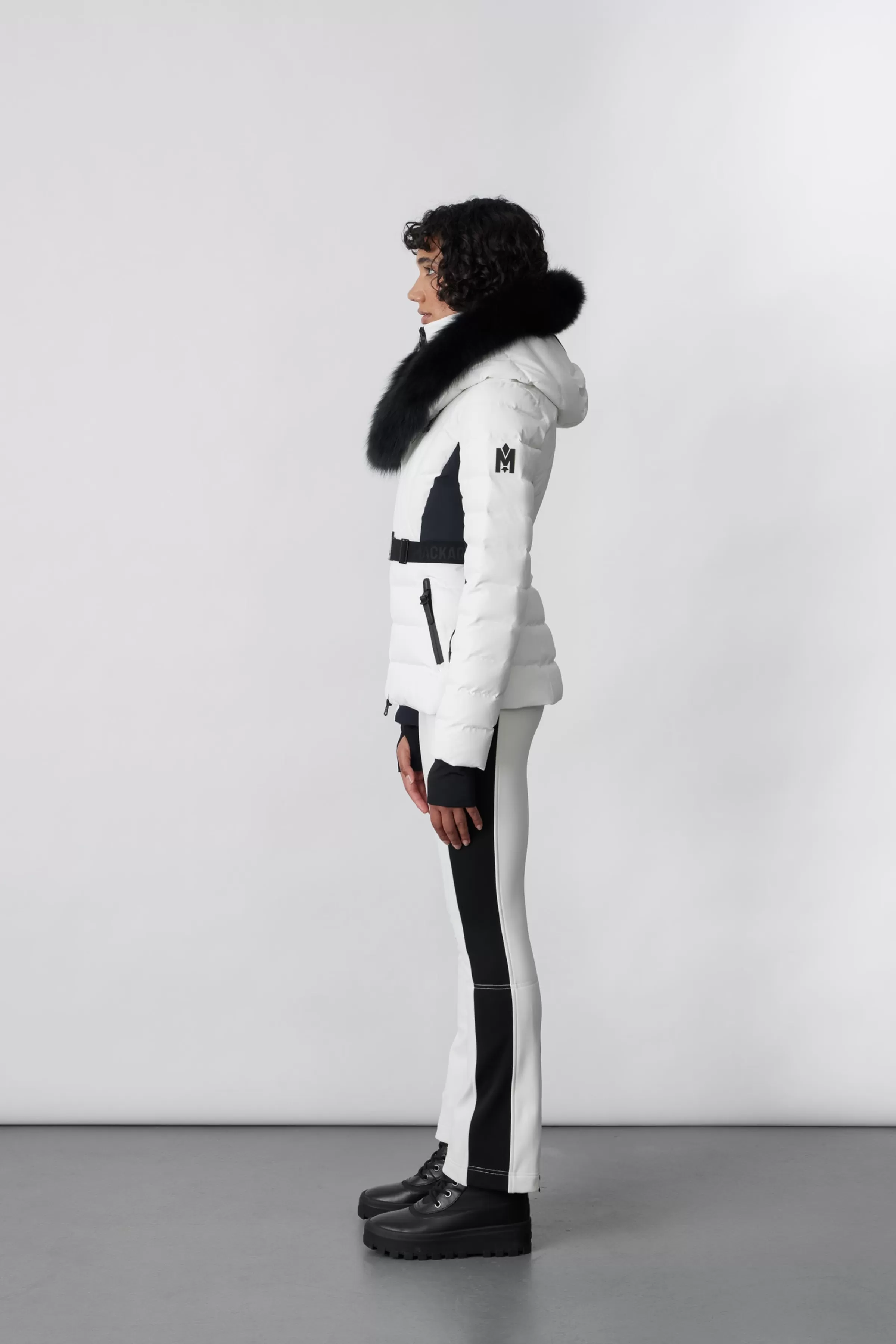Elita, Down Ski Jacket With Removable Blue Fox Fur Trim For Ladies | ® US | Mackage Shop