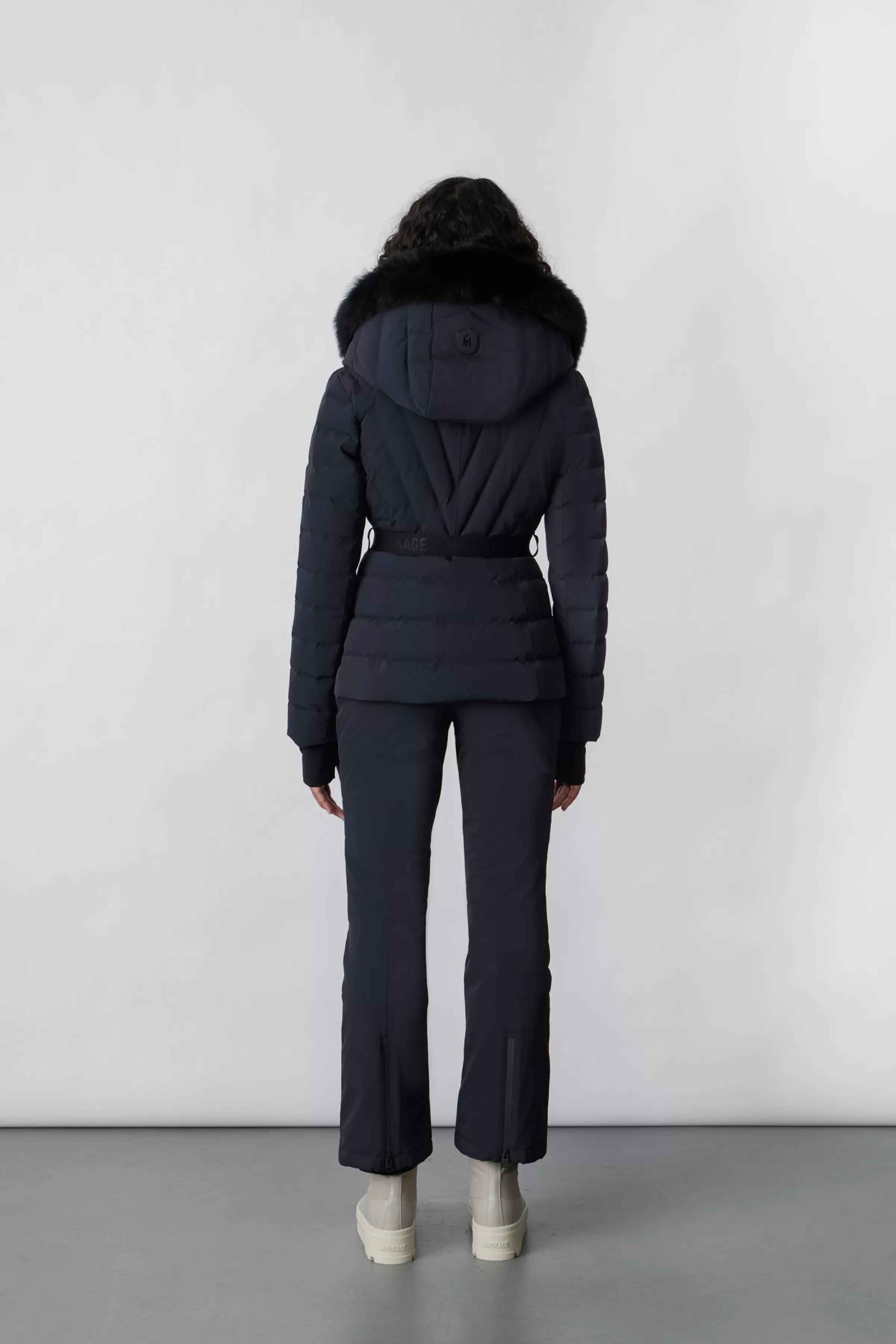 Elita, Down Ski Jacket With Removable Blue Fox Fur Trim For Ladies | ® US | Mackage Shop