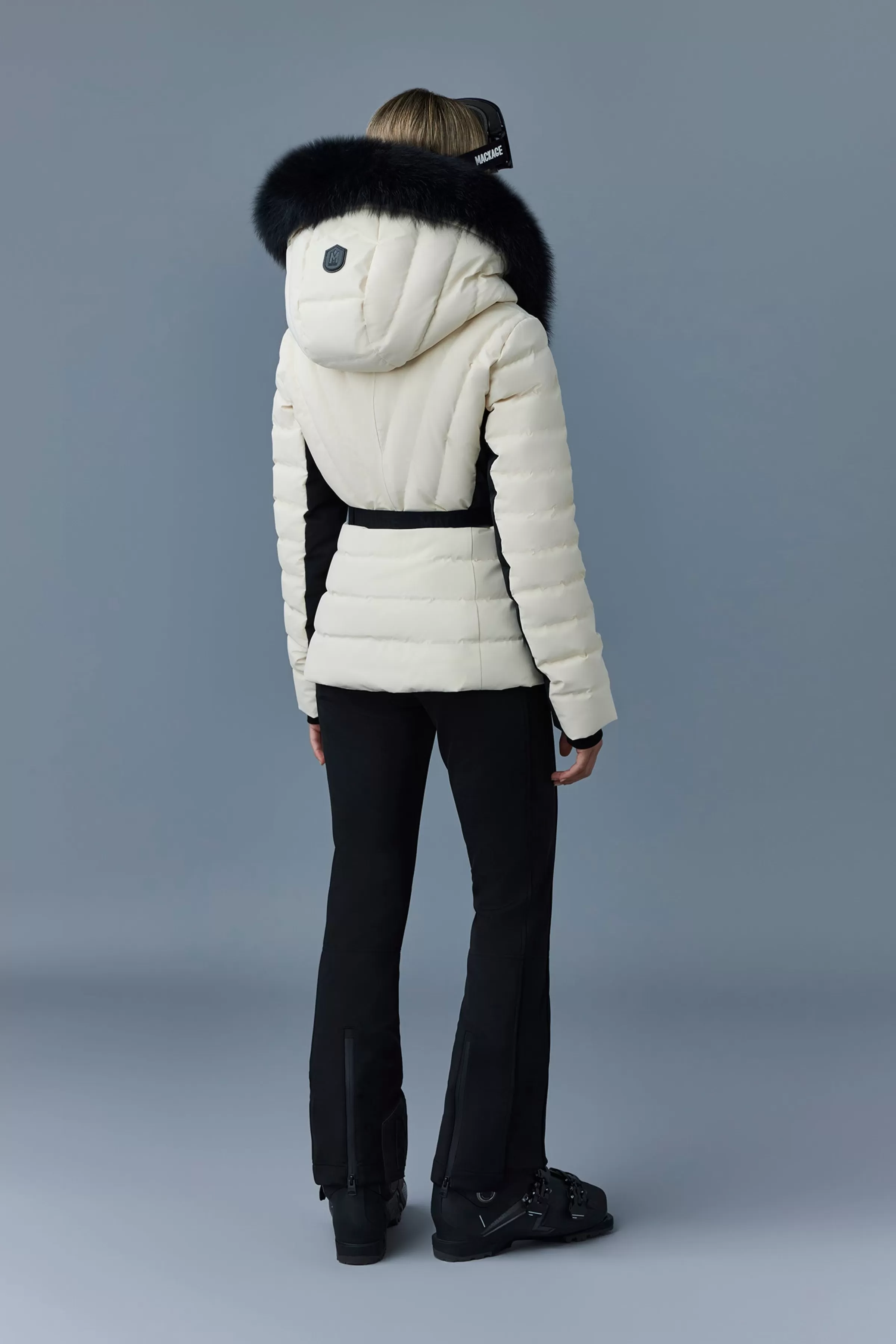 Elita, Down Ski Jacket With Removable Blue Fox Fur Trim For Ladies | ® US | Mackage Shop