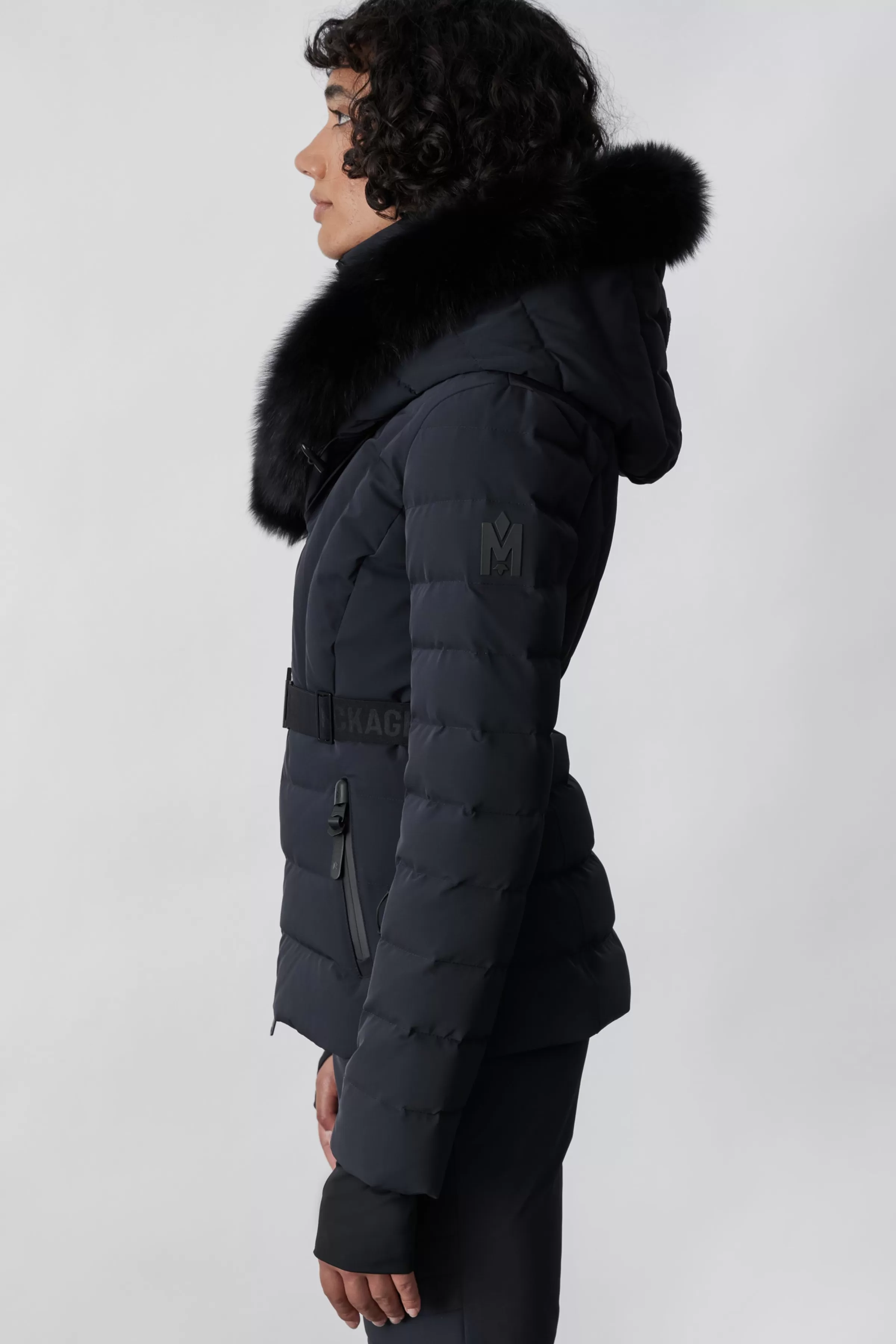 Elita, Down Ski Jacket With Removable Blue Fox Fur Trim For Ladies | ® US | Mackage Shop