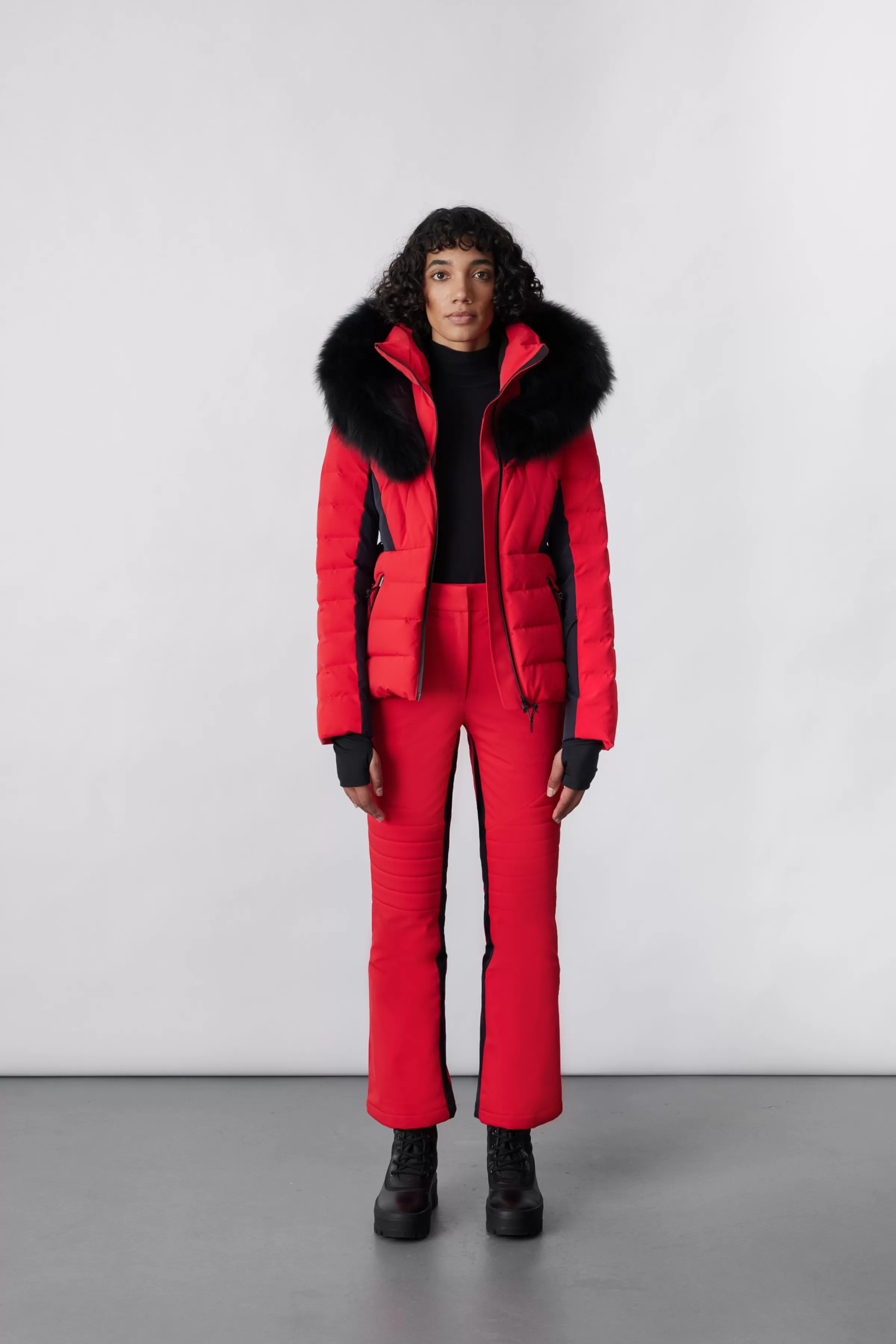 Elita, Down Ski Jacket With Removable Blue Fox Fur Trim For Ladies | ® US | Mackage Shop