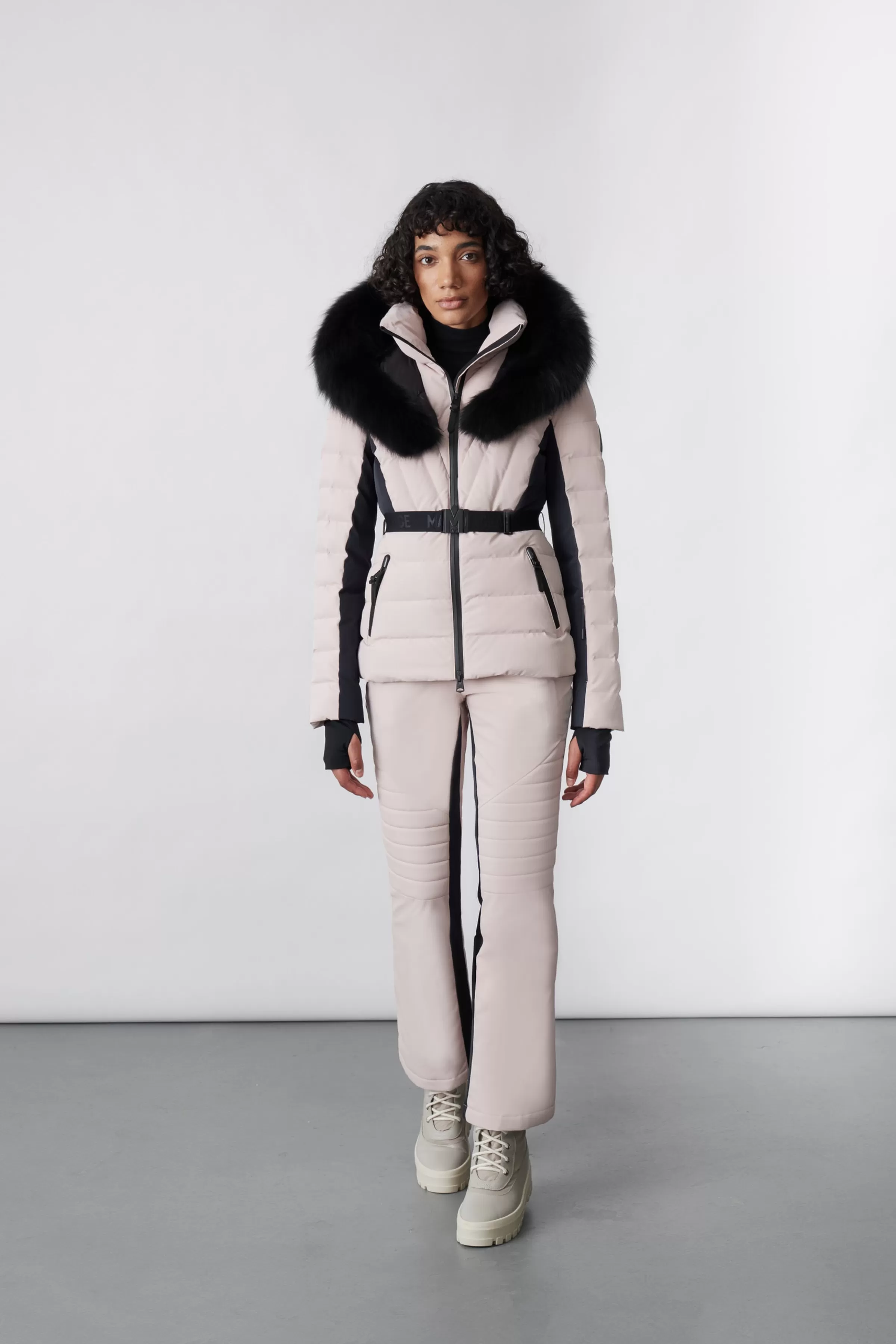 Elita, Down Ski Jacket With Removable Blue Fox Fur Trim For Ladies | ® US | Mackage Shop