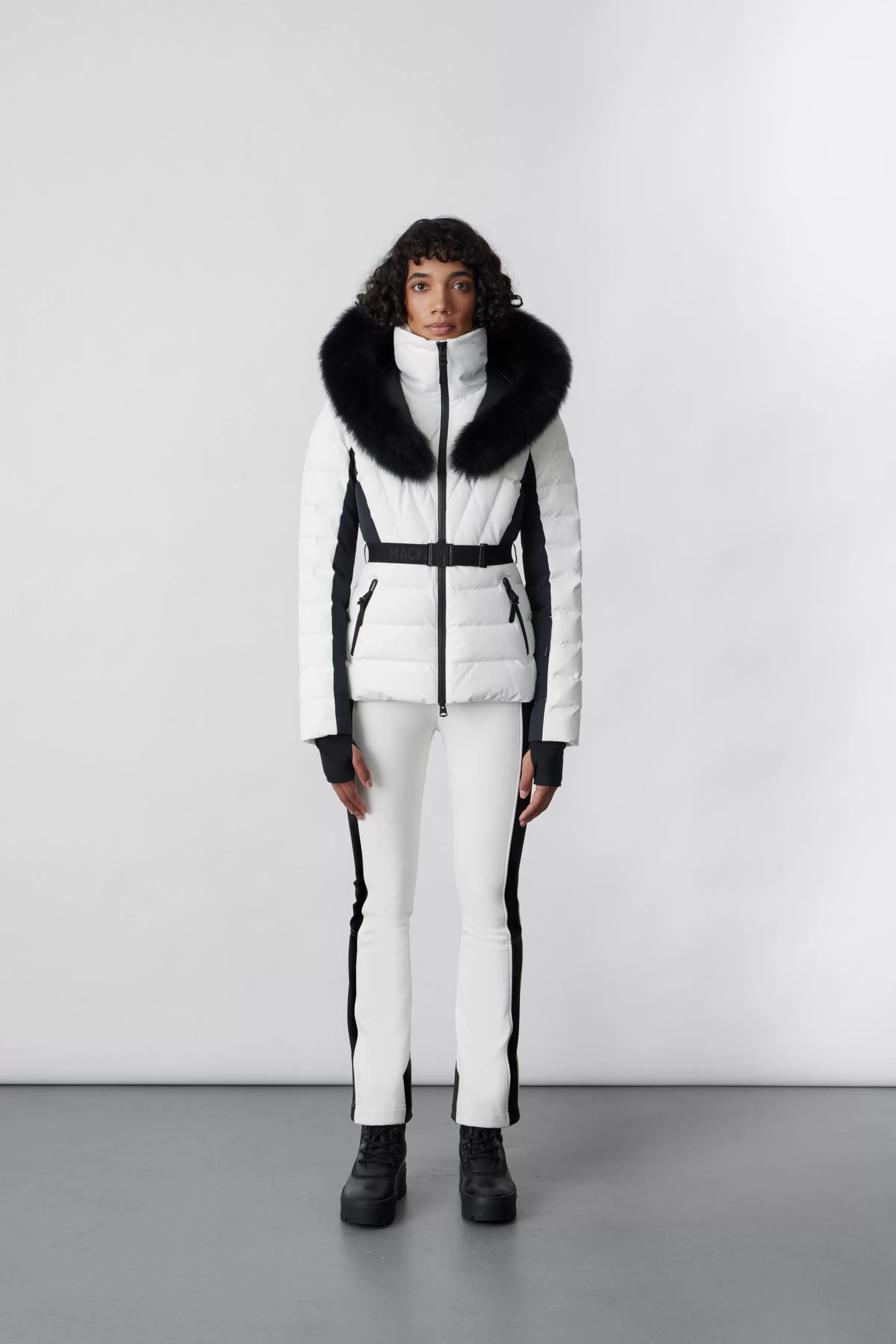 Elita, Down Ski Jacket With Removable Blue Fox Fur Trim For Ladies | ® US | Mackage Clearance