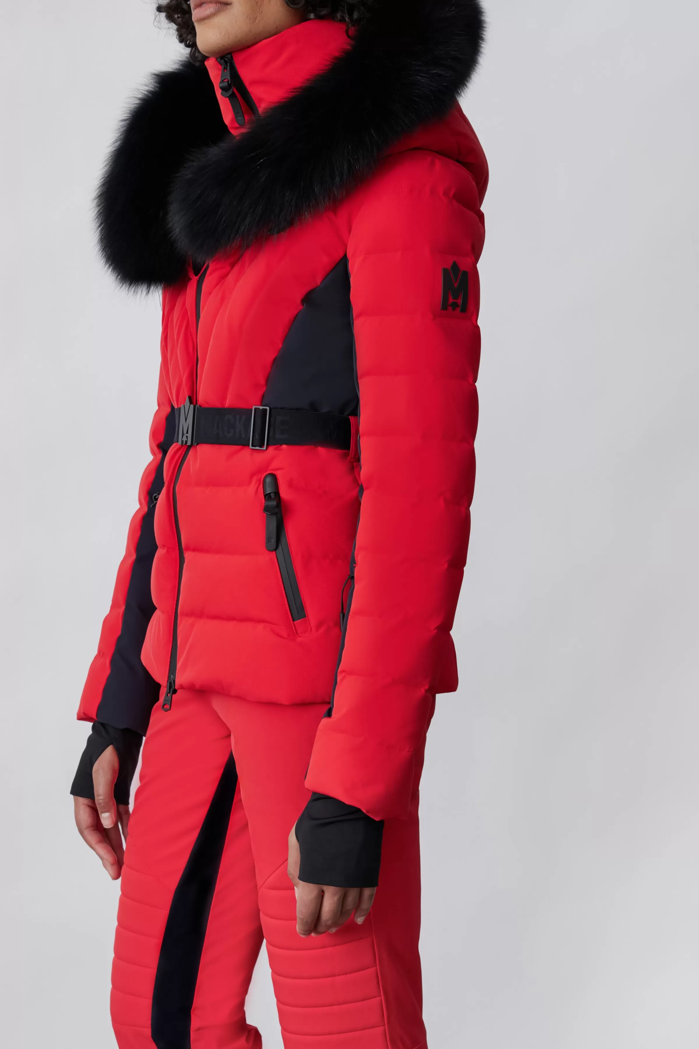 Elita, Down Ski Jacket With Removable Blue Fox Fur Trim For Ladies | ® US | Mackage Clearance
