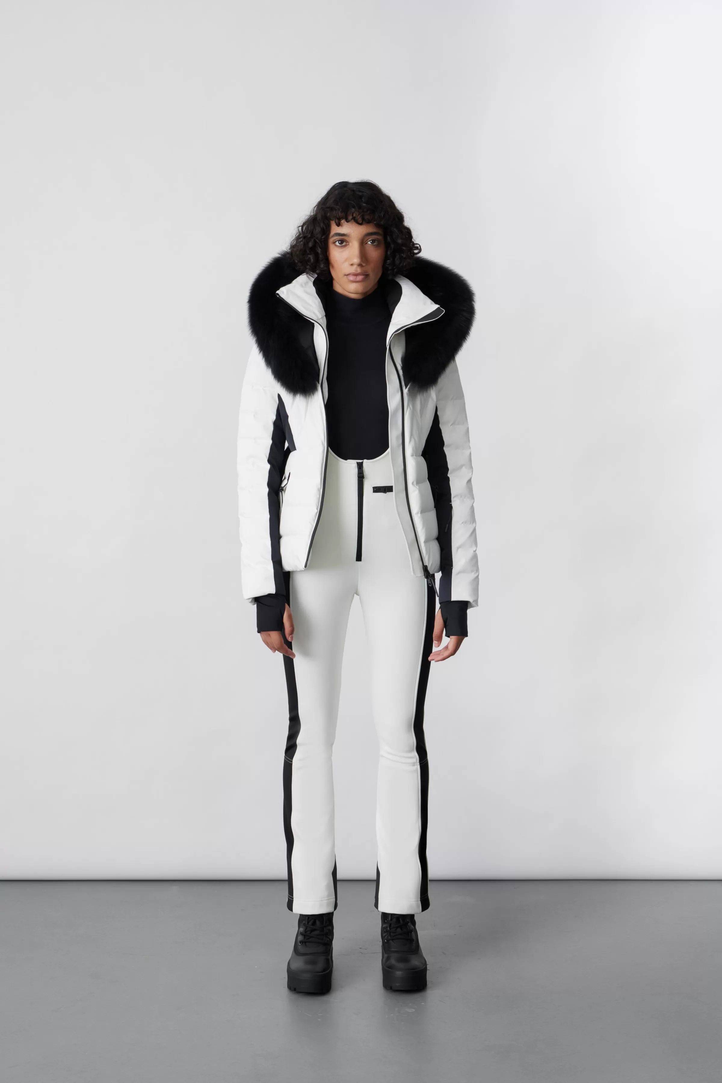 Elita, Down Ski Jacket With Removable Blue Fox Fur Trim For Ladies | ® US | Mackage Clearance