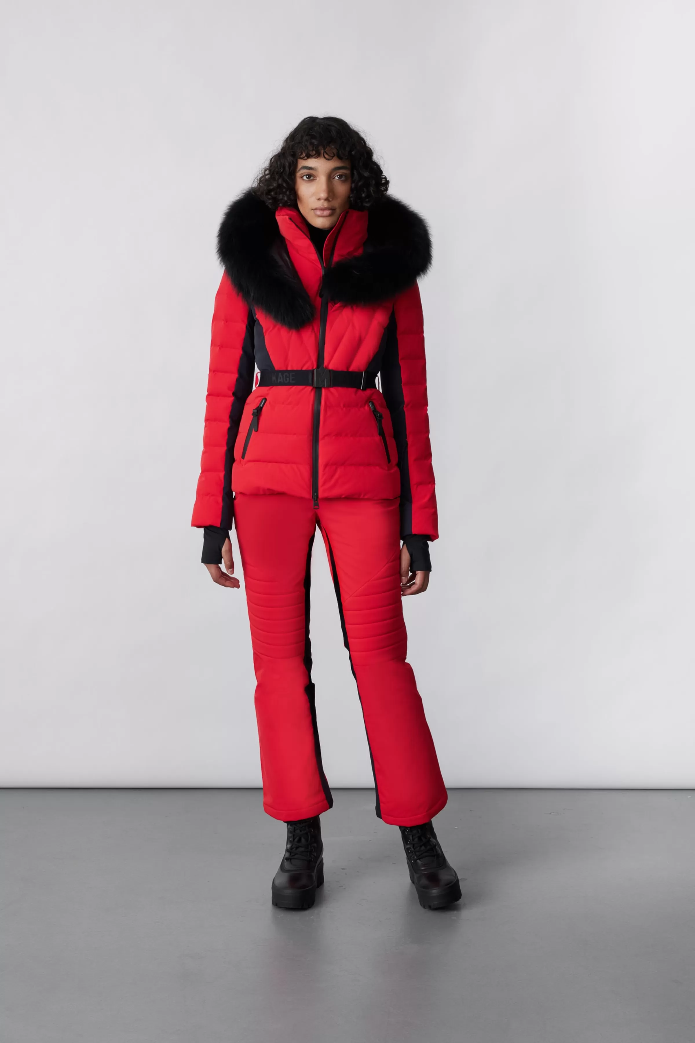 Elita, Down Ski Jacket With Removable Blue Fox Fur Trim For Ladies | ® US | Mackage Clearance