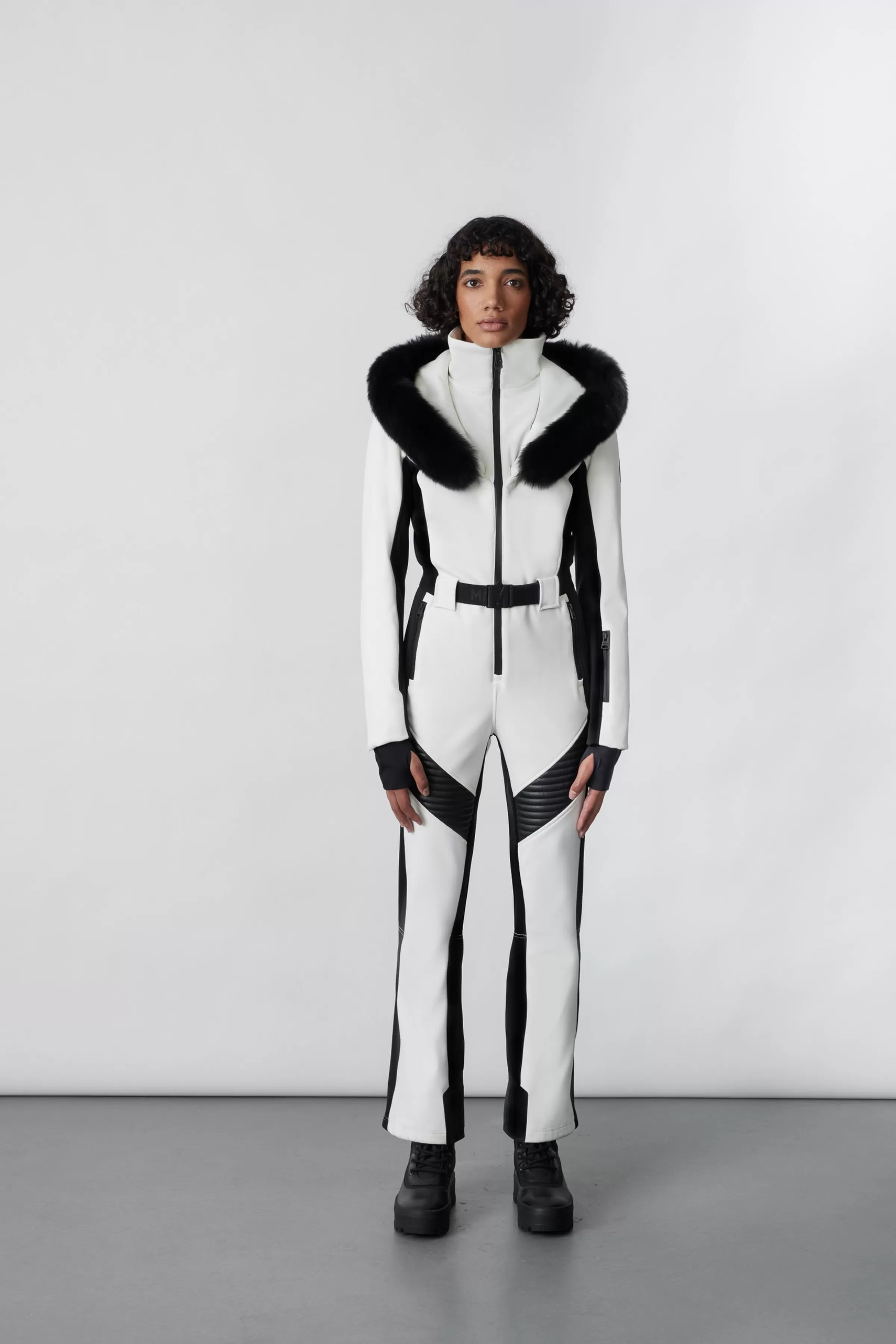 Elle, Techno Fleece Ski Suit With Removable Hood And Fur Trim For Ladies | ® US | Mackage Clearance