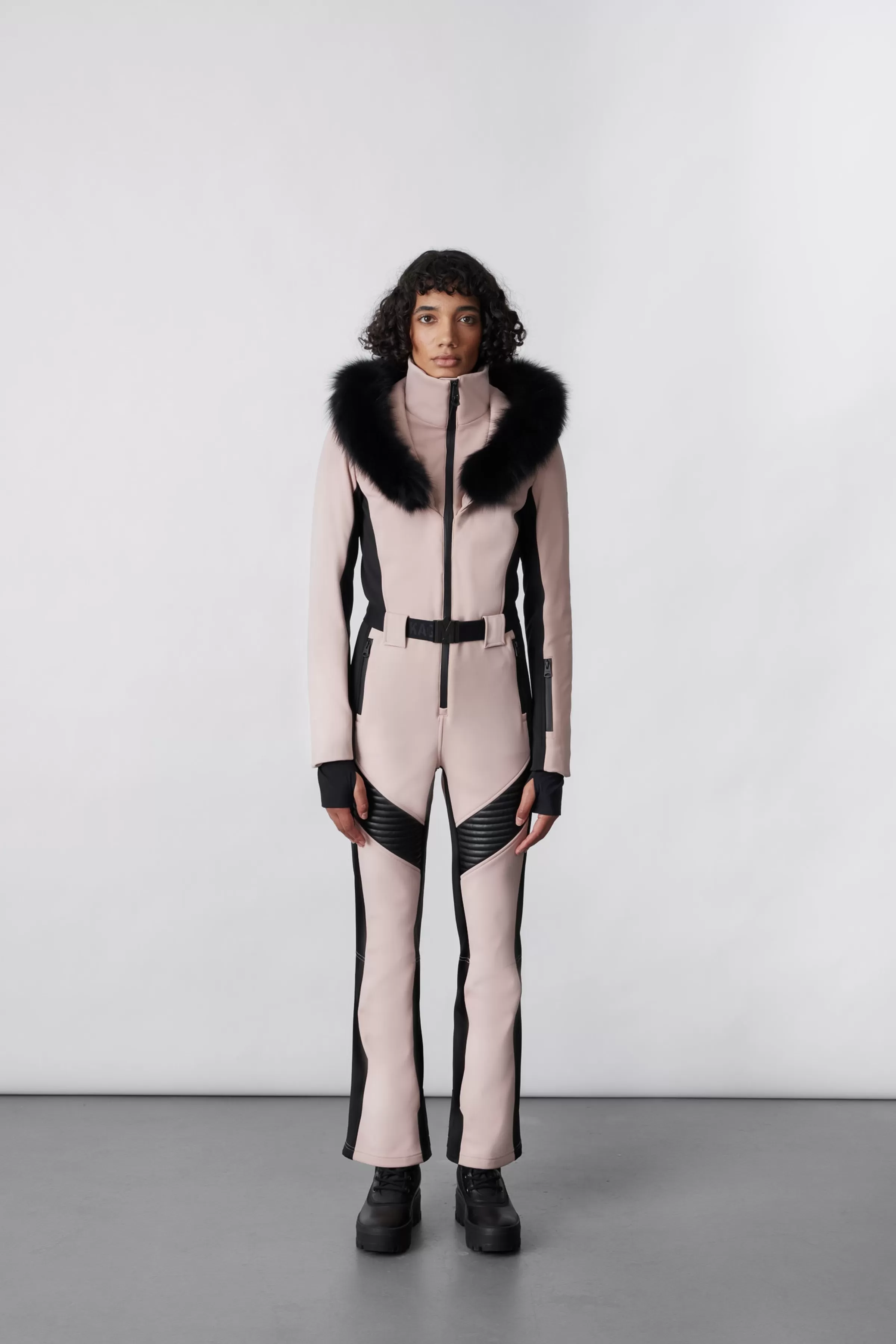 Elle, Techno Fleece Ski Suit With Removable Hood And Fur Trim For Ladies | ® US | Mackage Clearance