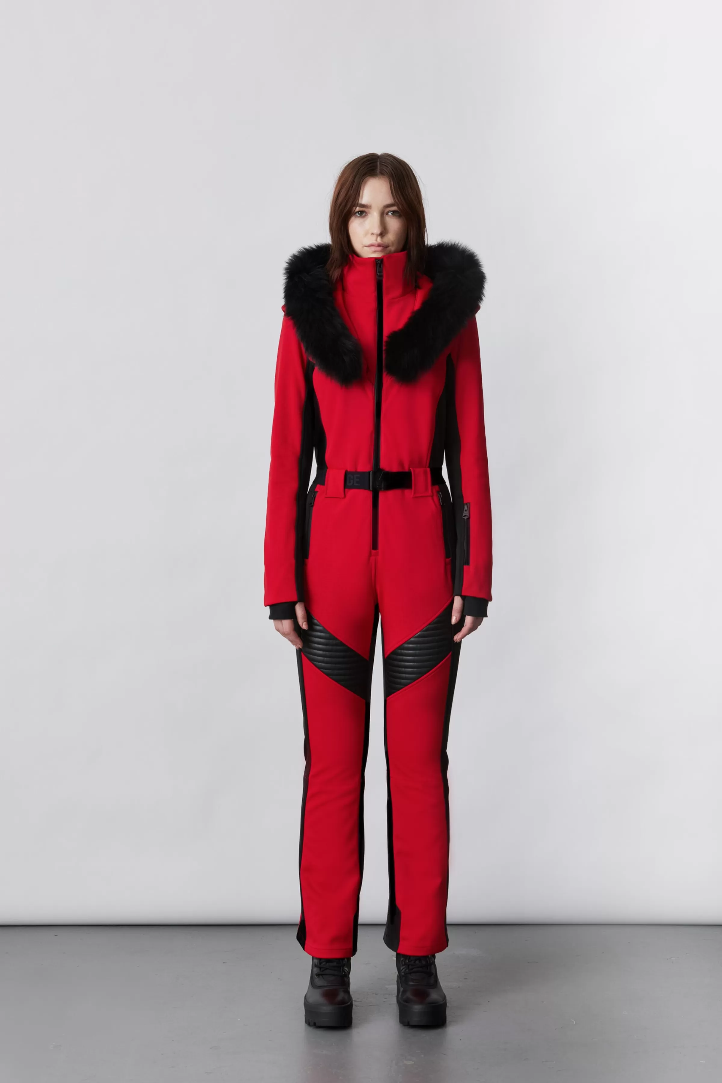 Elle, Techno Fleece Ski Suit With Removable Hood And Fur Trim For Ladies | ® US | Mackage Clearance