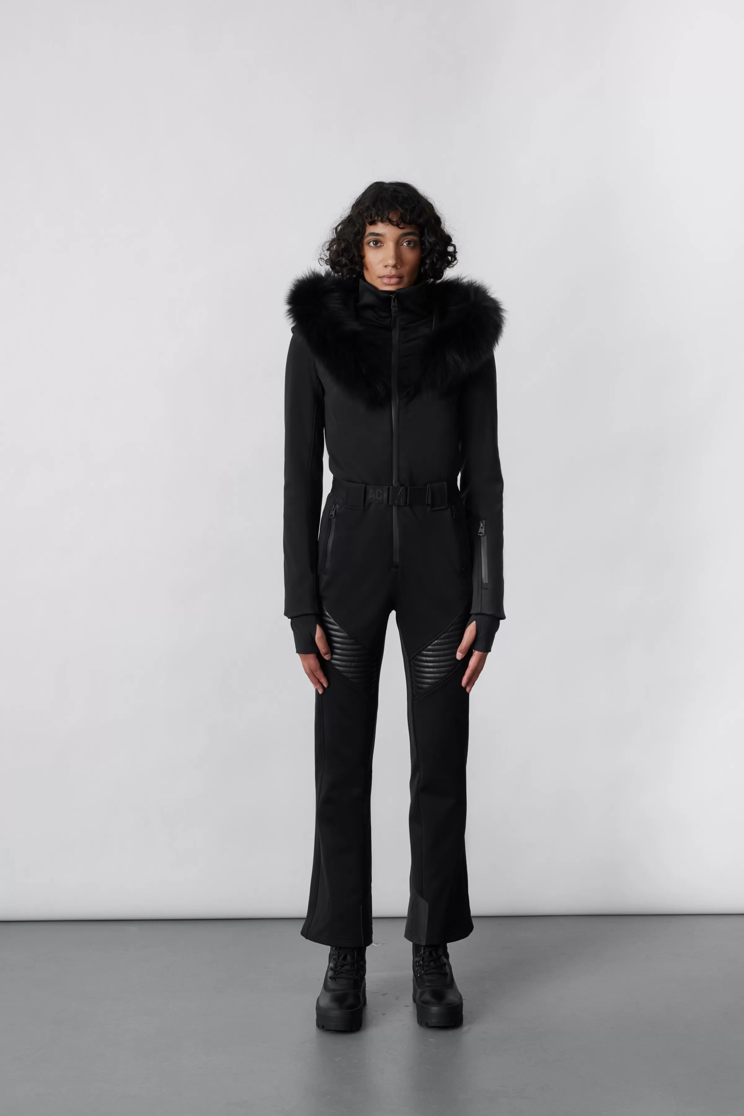 Elle, Techno Fleece Ski Suit With Removable Hood And Fur Trim For Ladies | ® US | Mackage Clearance