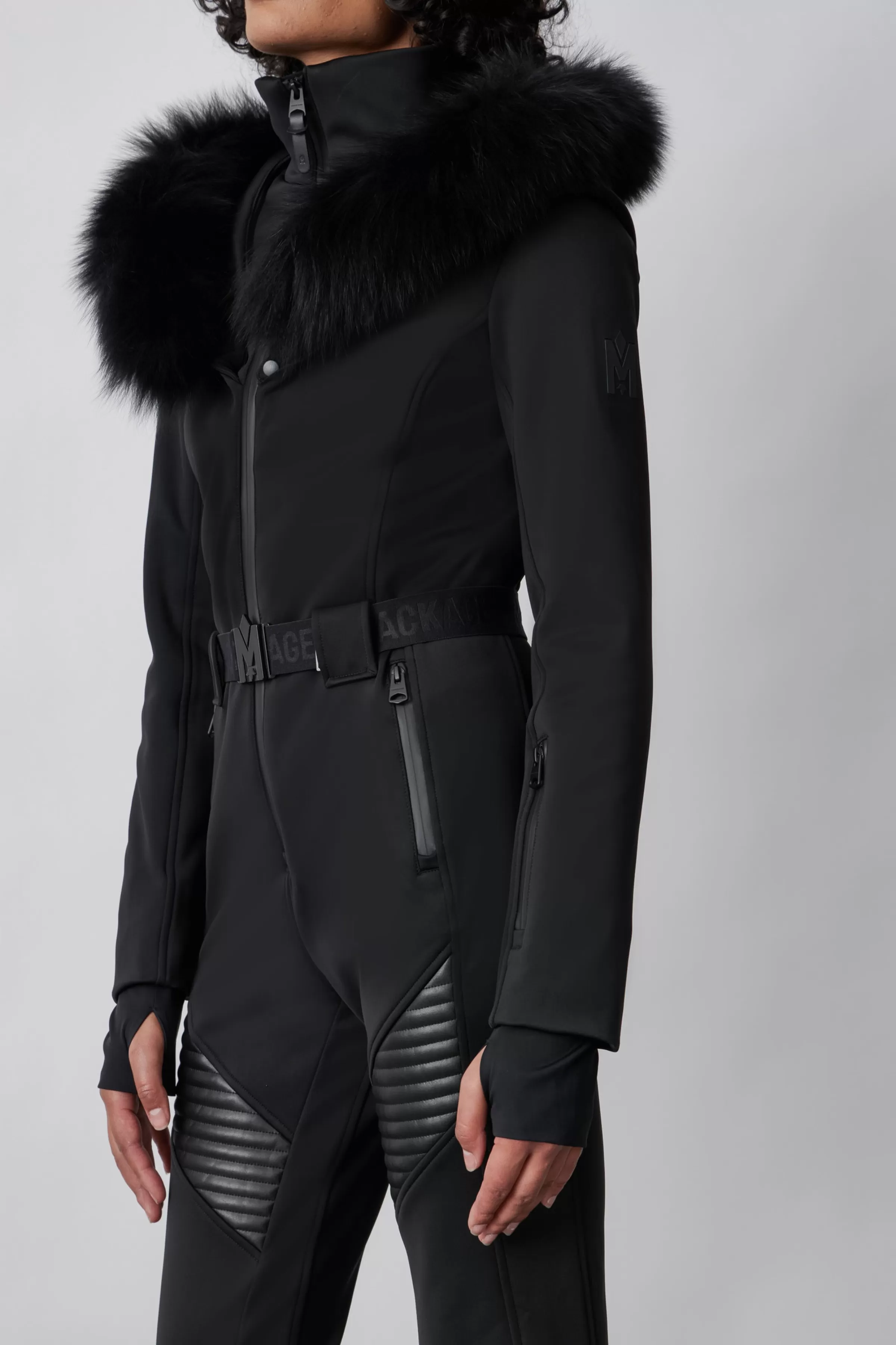 Elle, Techno Fleece Ski Suit With Removable Hood And Fur Trim For Ladies | ® US | Mackage Clearance