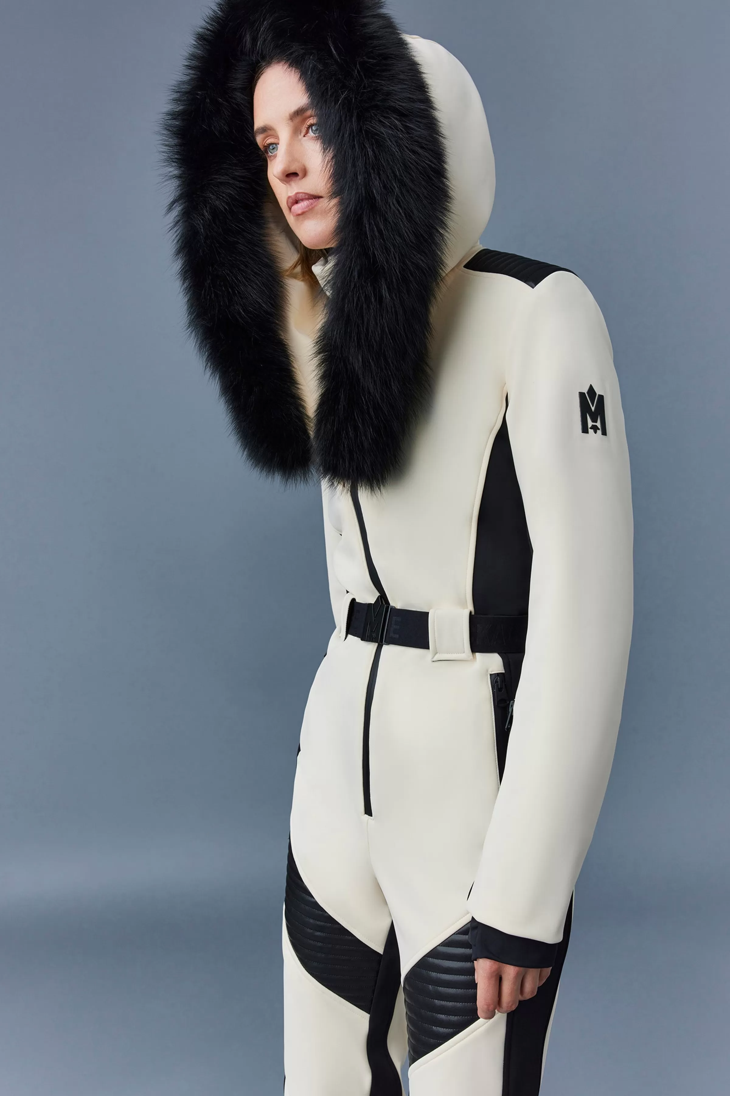 Elle, Techno Fleece Ski Suit With Removable Hood And Fur Trim For Ladies | ® US | Mackage Clearance