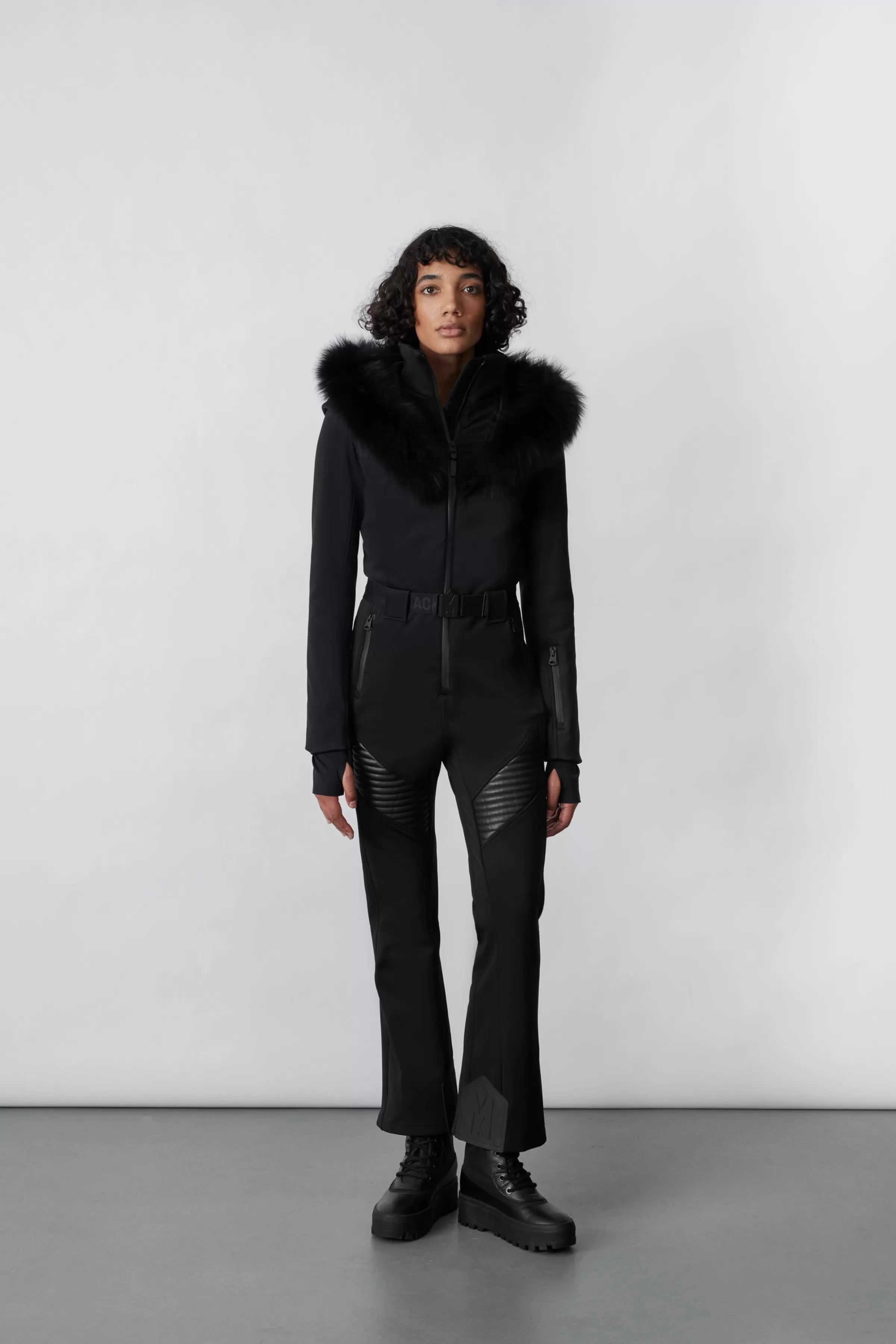 Elle, Techno Fleece Ski Suit With Removable Hood And Fur Trim For Ladies | ® US | Mackage Clearance