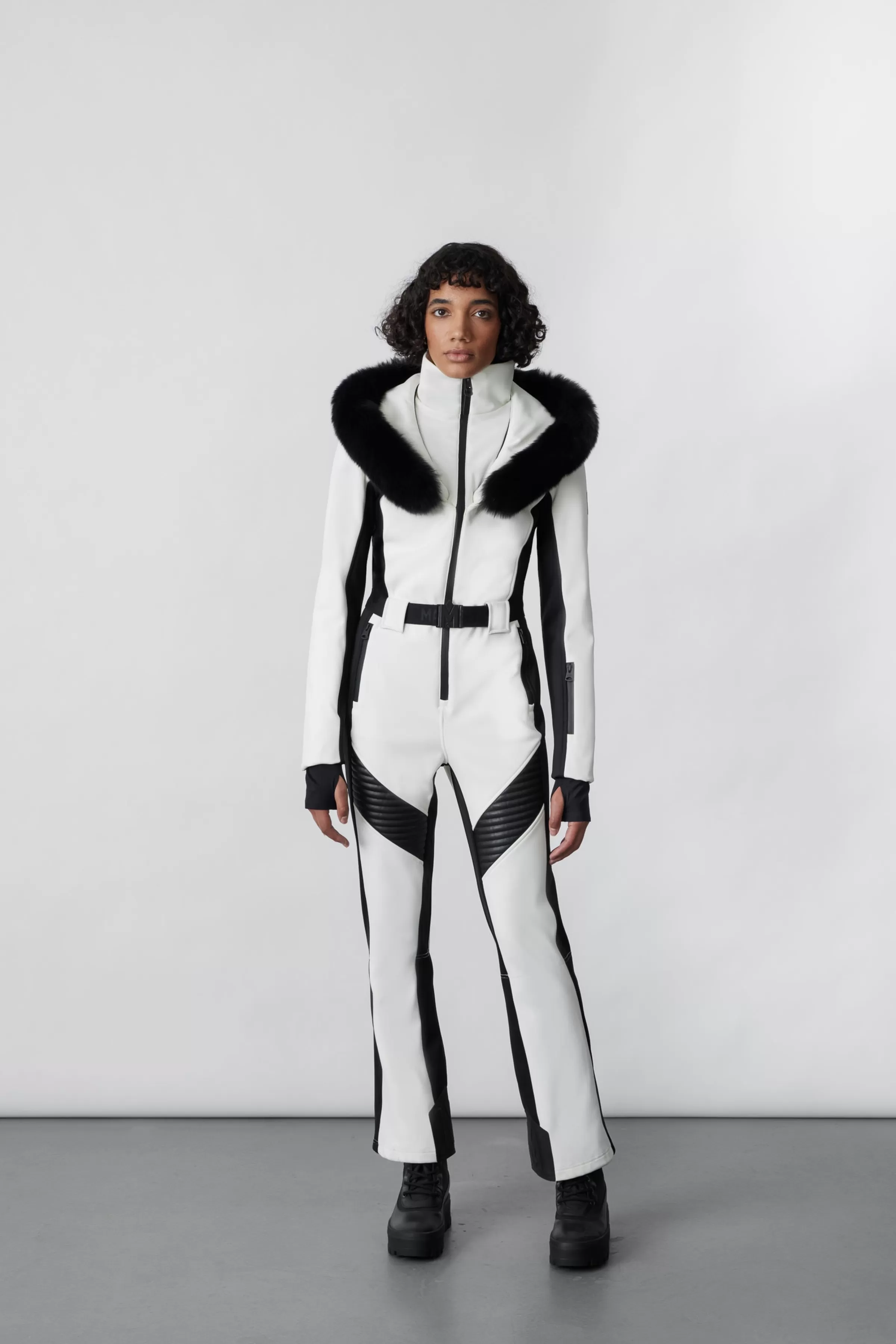 Elle, Techno Fleece Ski Suit With Removable Hood And Fur Trim For Ladies | ® US | Mackage Clearance